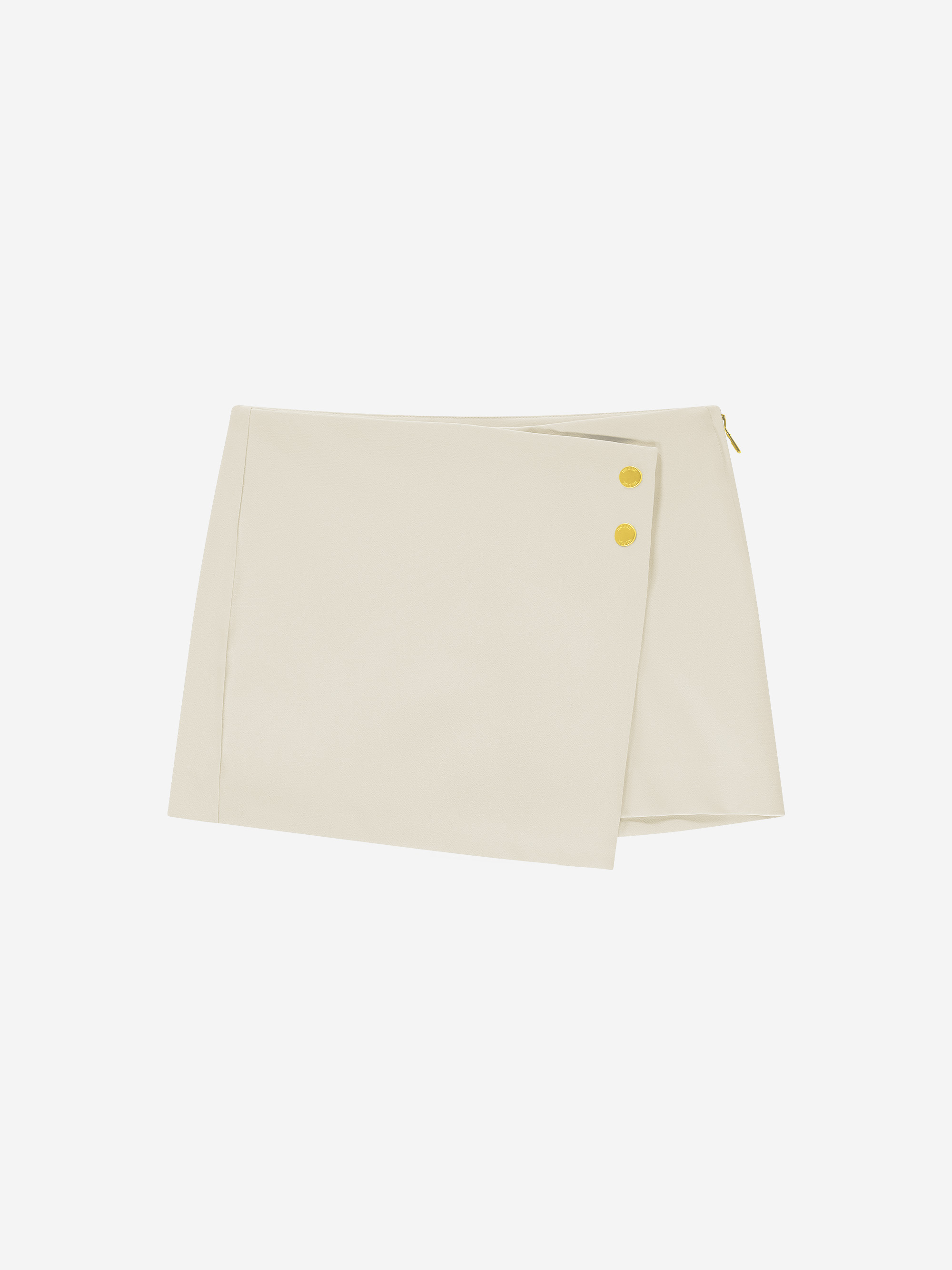 Skort with asymmetrical overlap