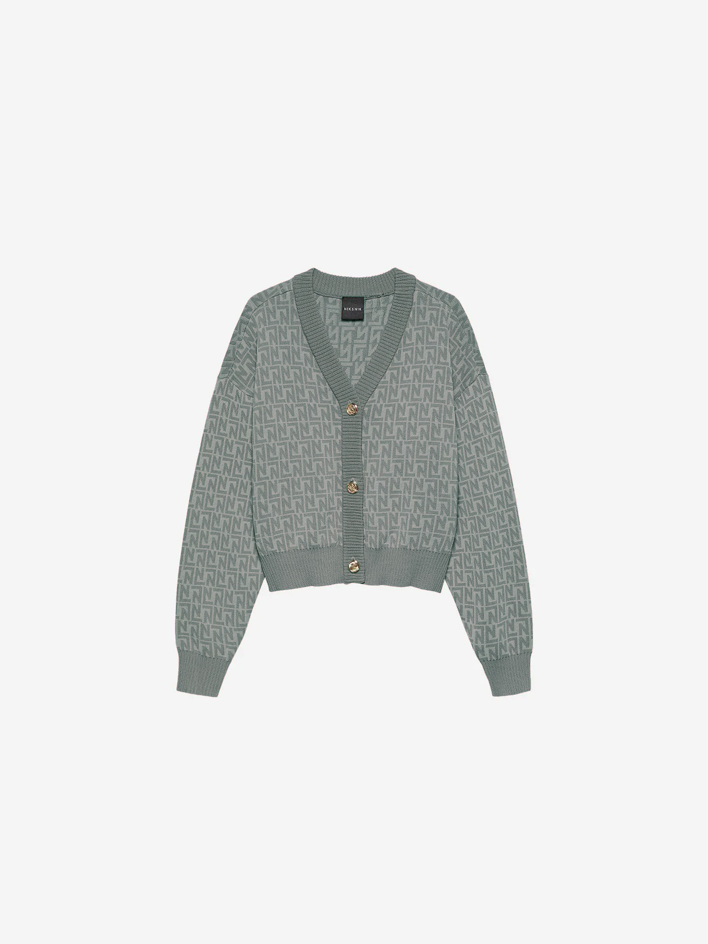 Short cardigan with logo print