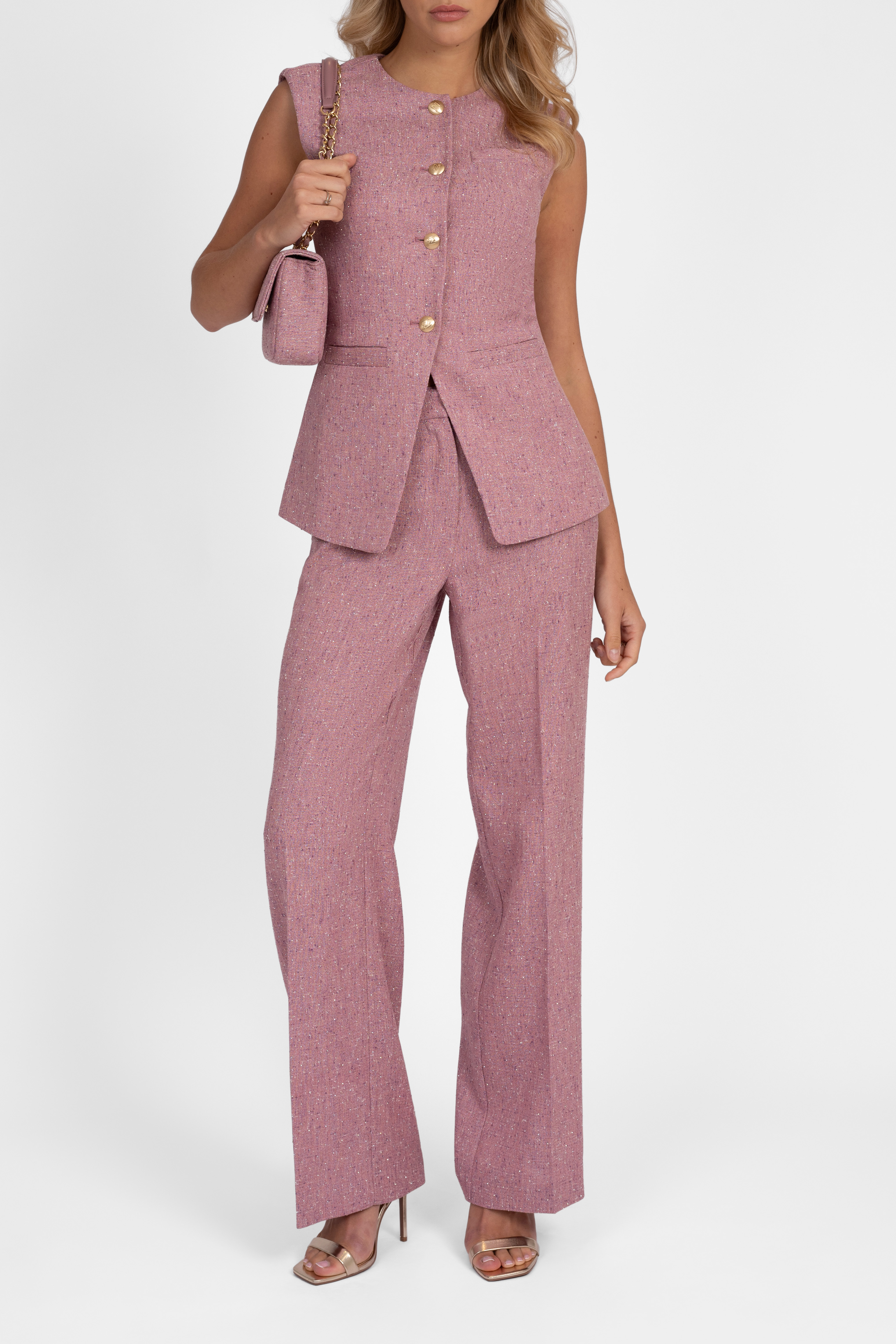 Pantalon met glitterdetails