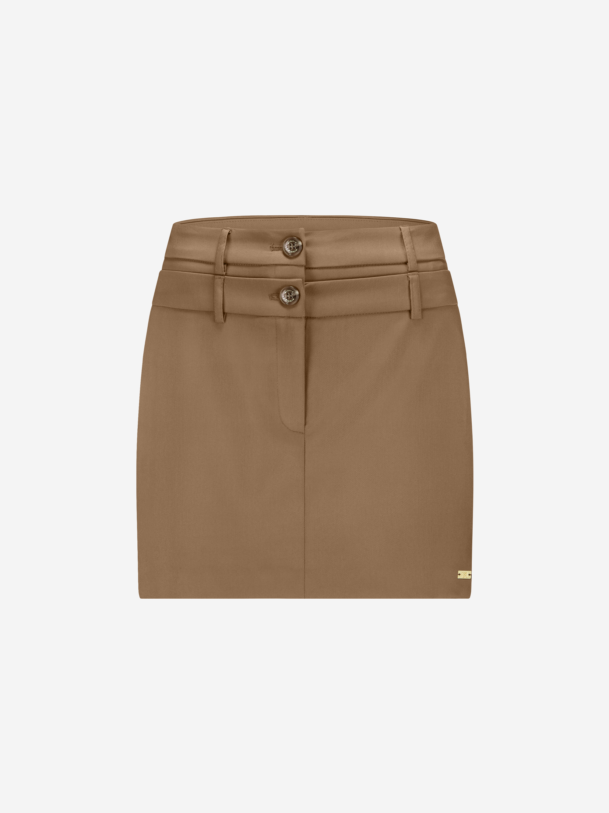 Short skort with double waistband