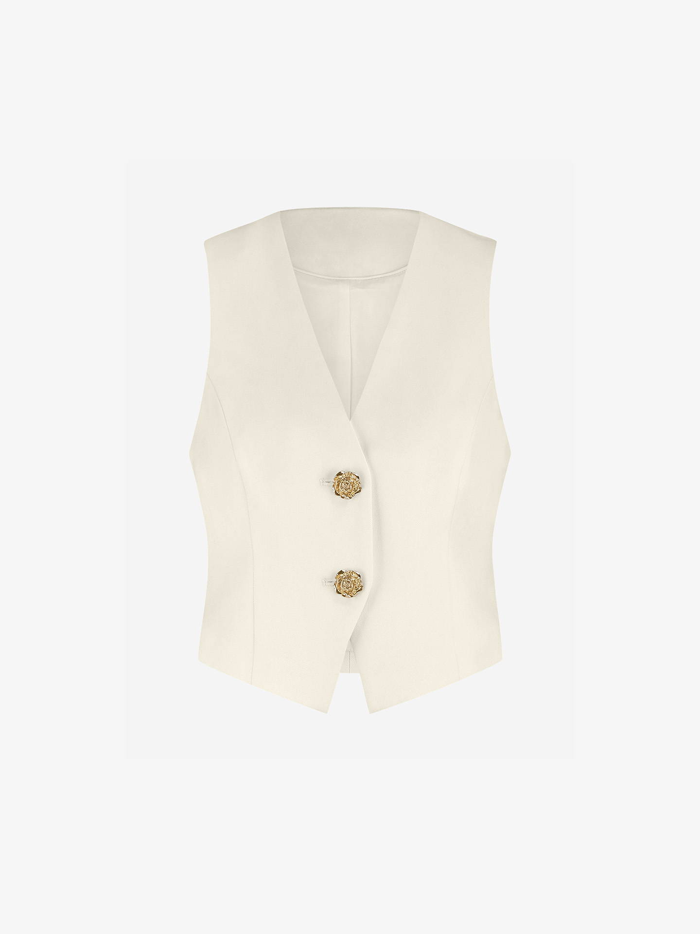 Vest with flower-shaped buttons