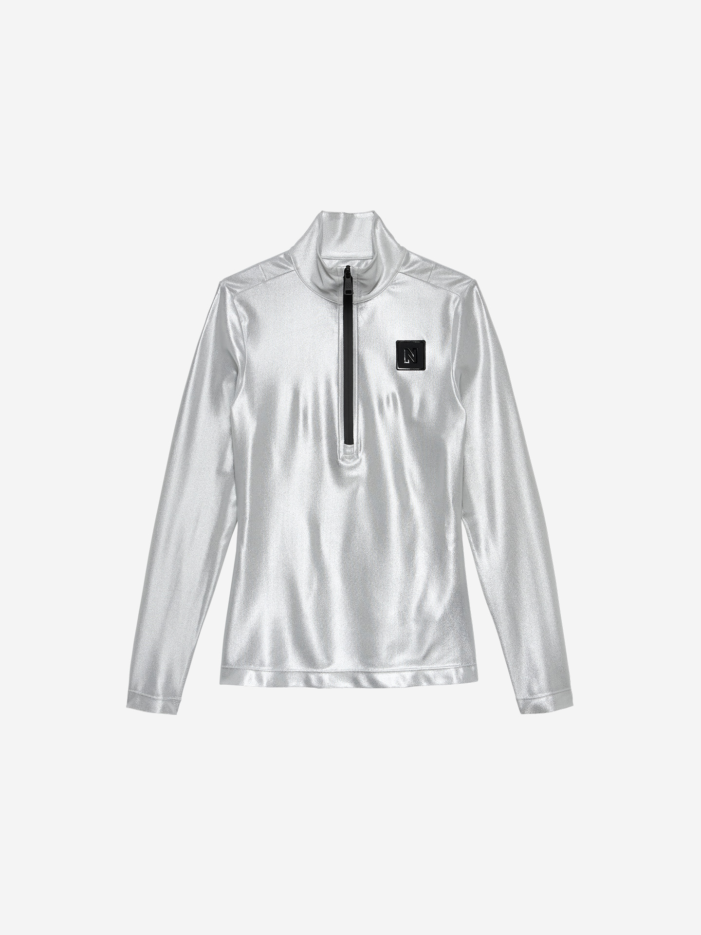Ski pullover with metallic look