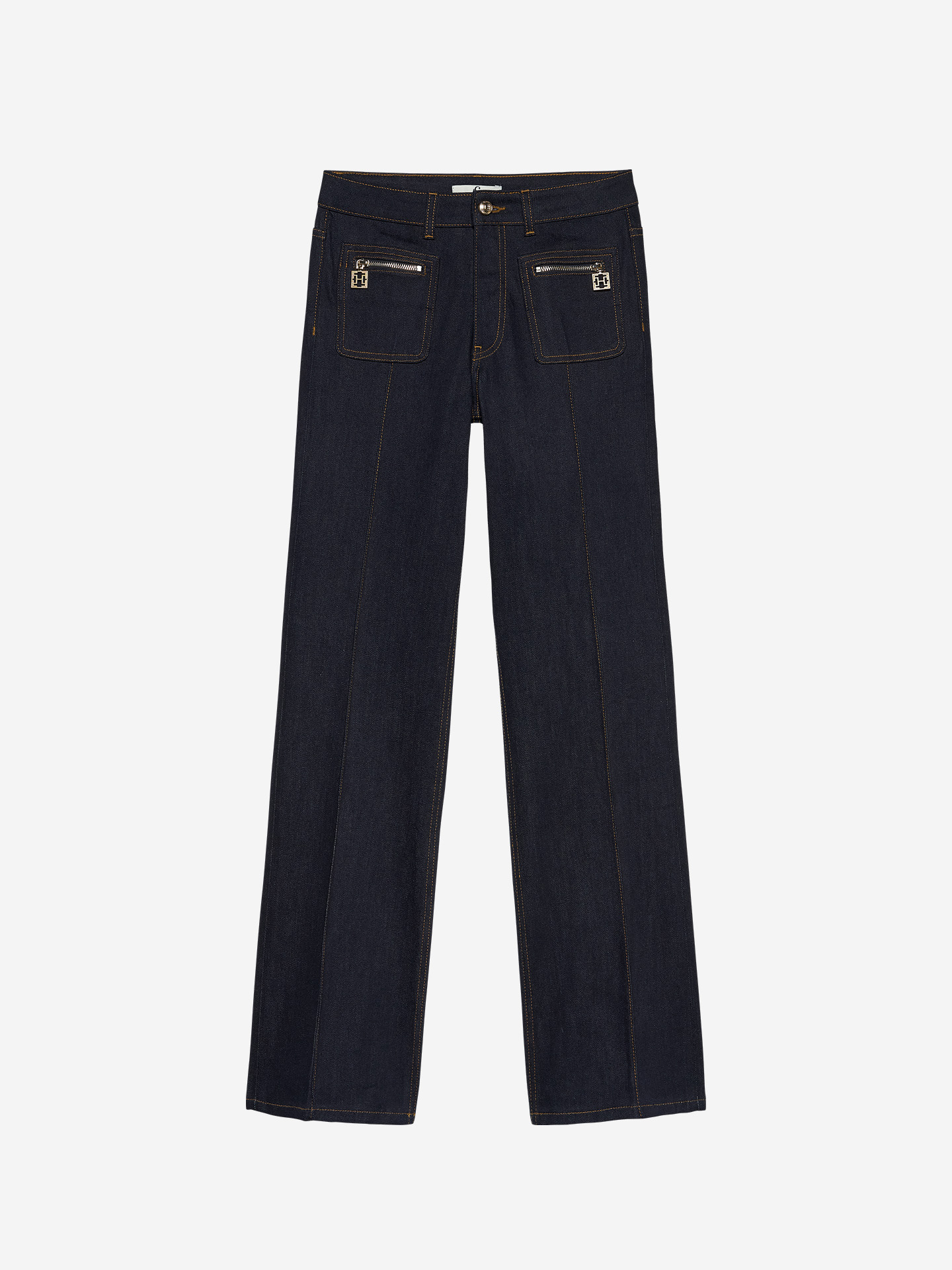 Dark blue jeans with logo detail