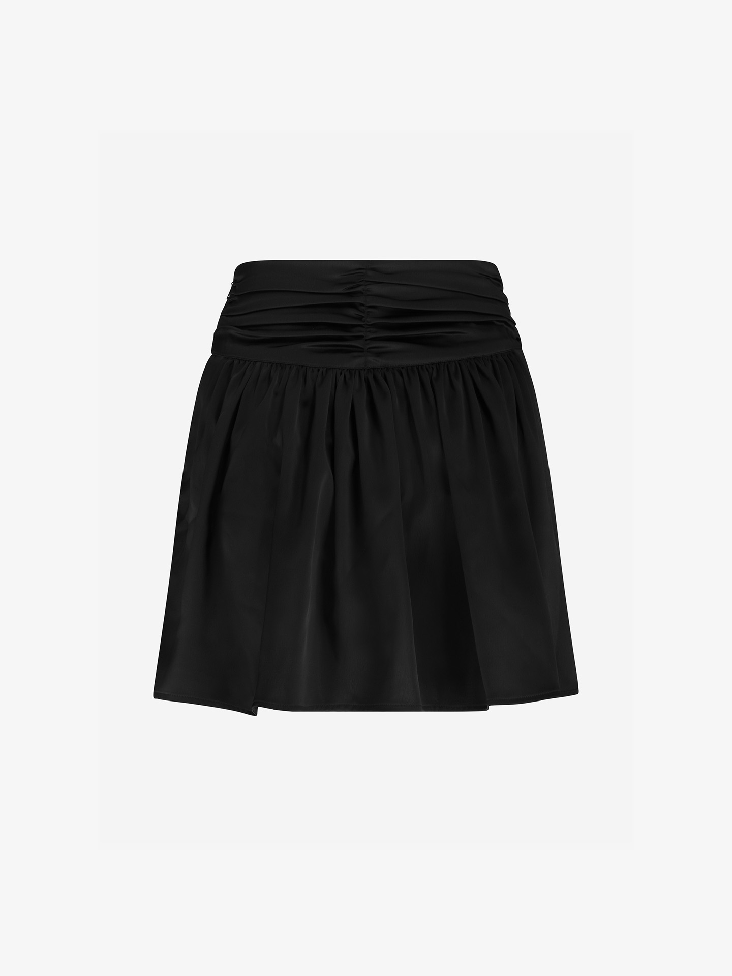 Satin skirt with draped waistband