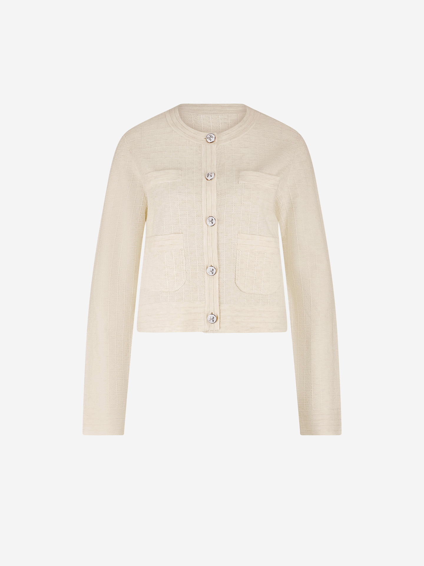 Checked cardigan with luxurious button details