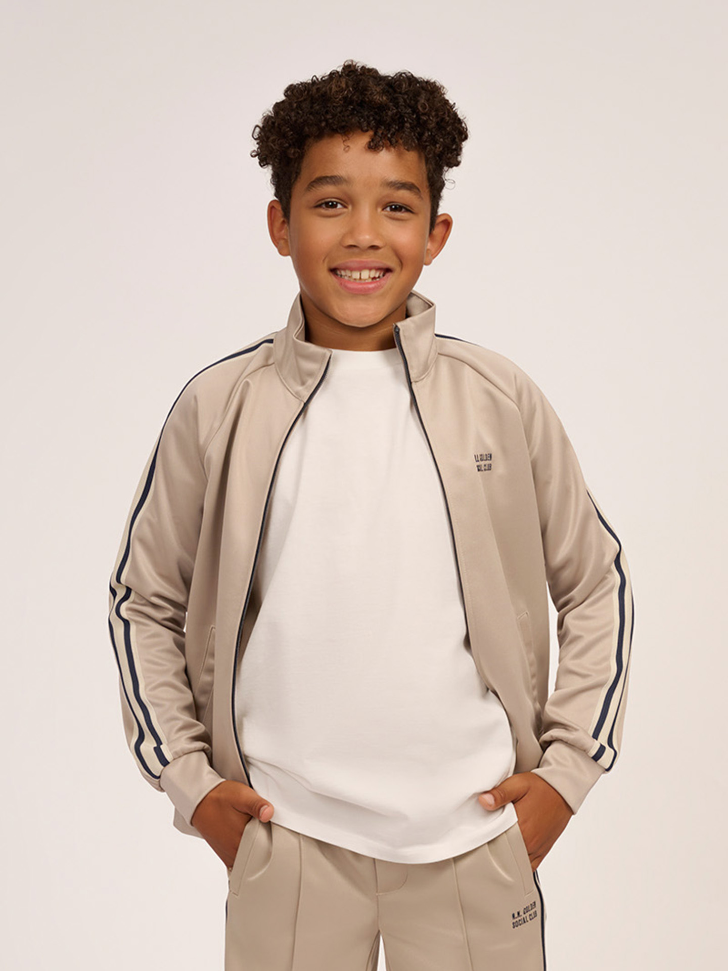 Track jacket with side stripes