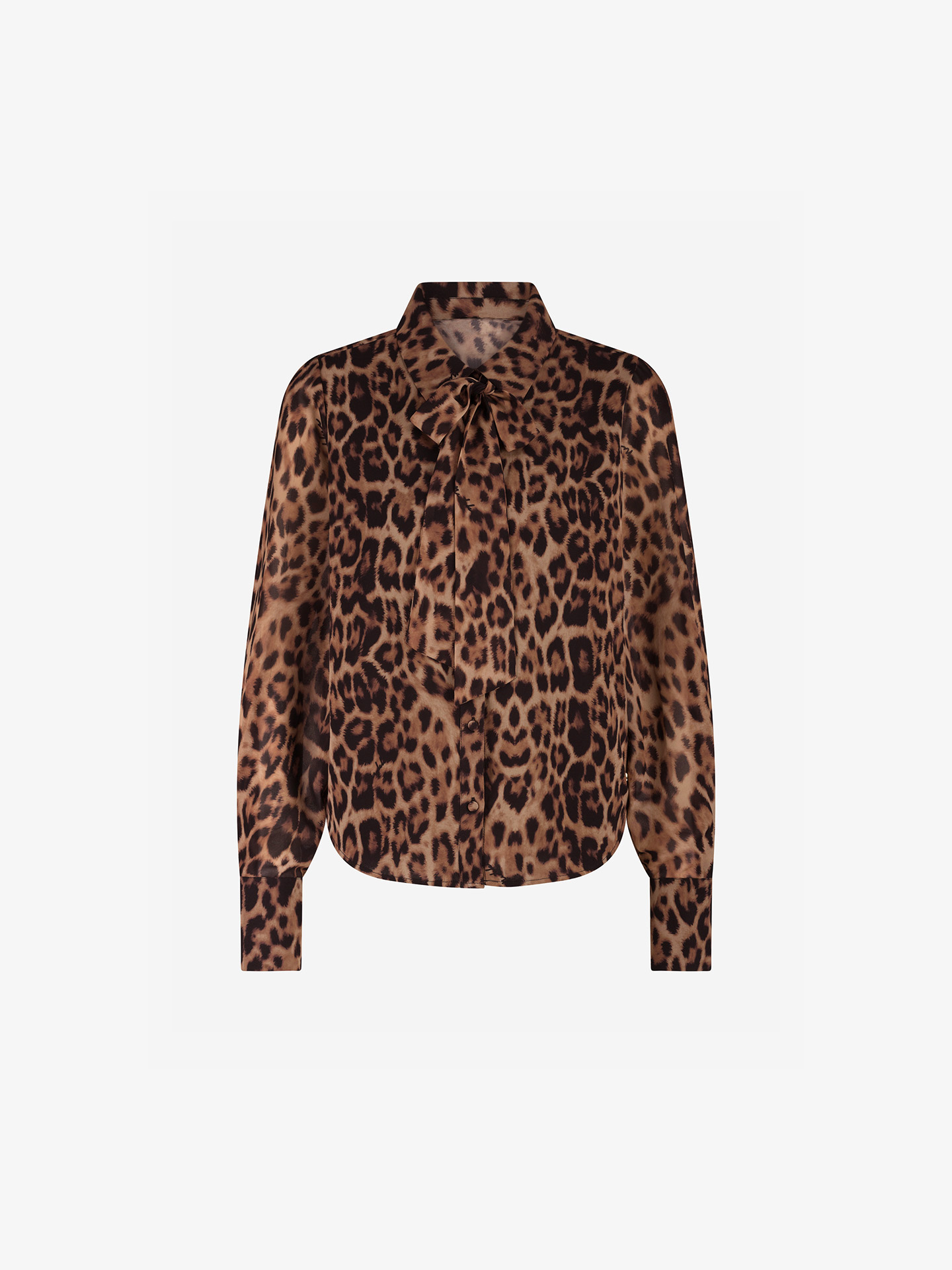Leopard print blouse with bow detail
