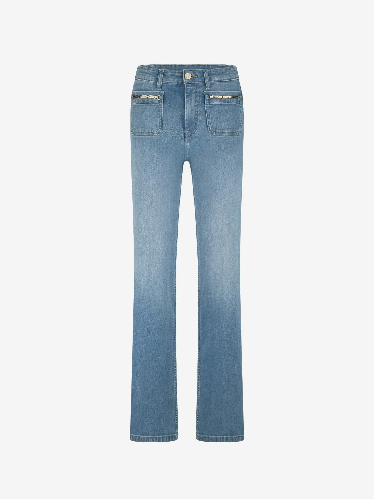 Flared jeans met kettingdetails