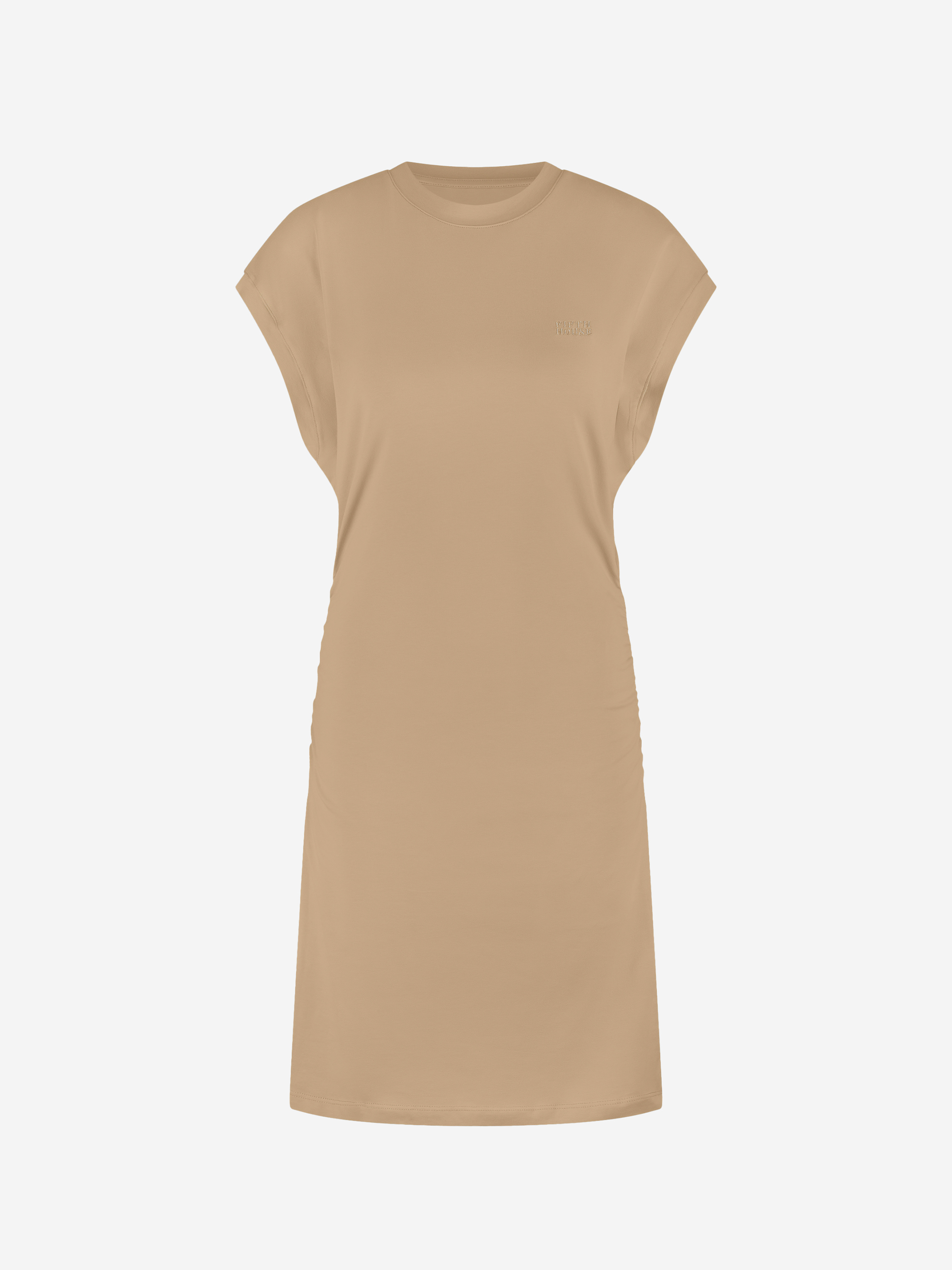 Fitted dress with cap sleeves
