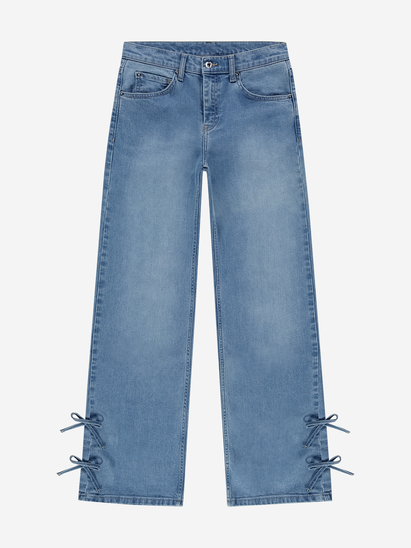 Jeans with decorative bows
