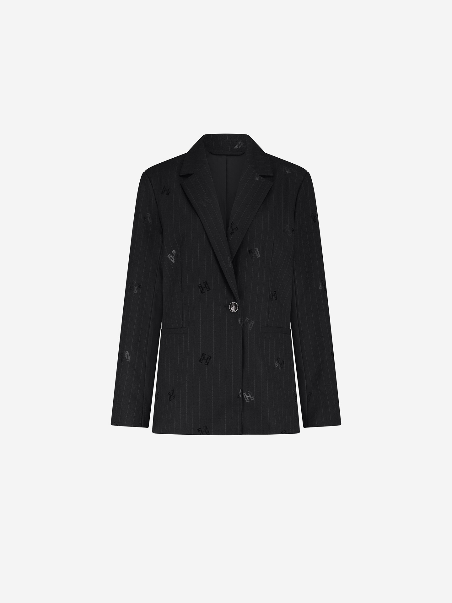 Blazer with pinstripe and logos