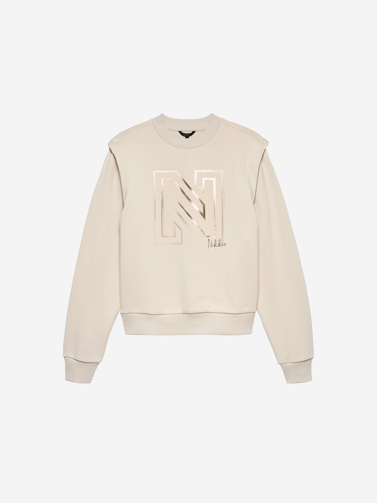 Sweater met goud N-logo