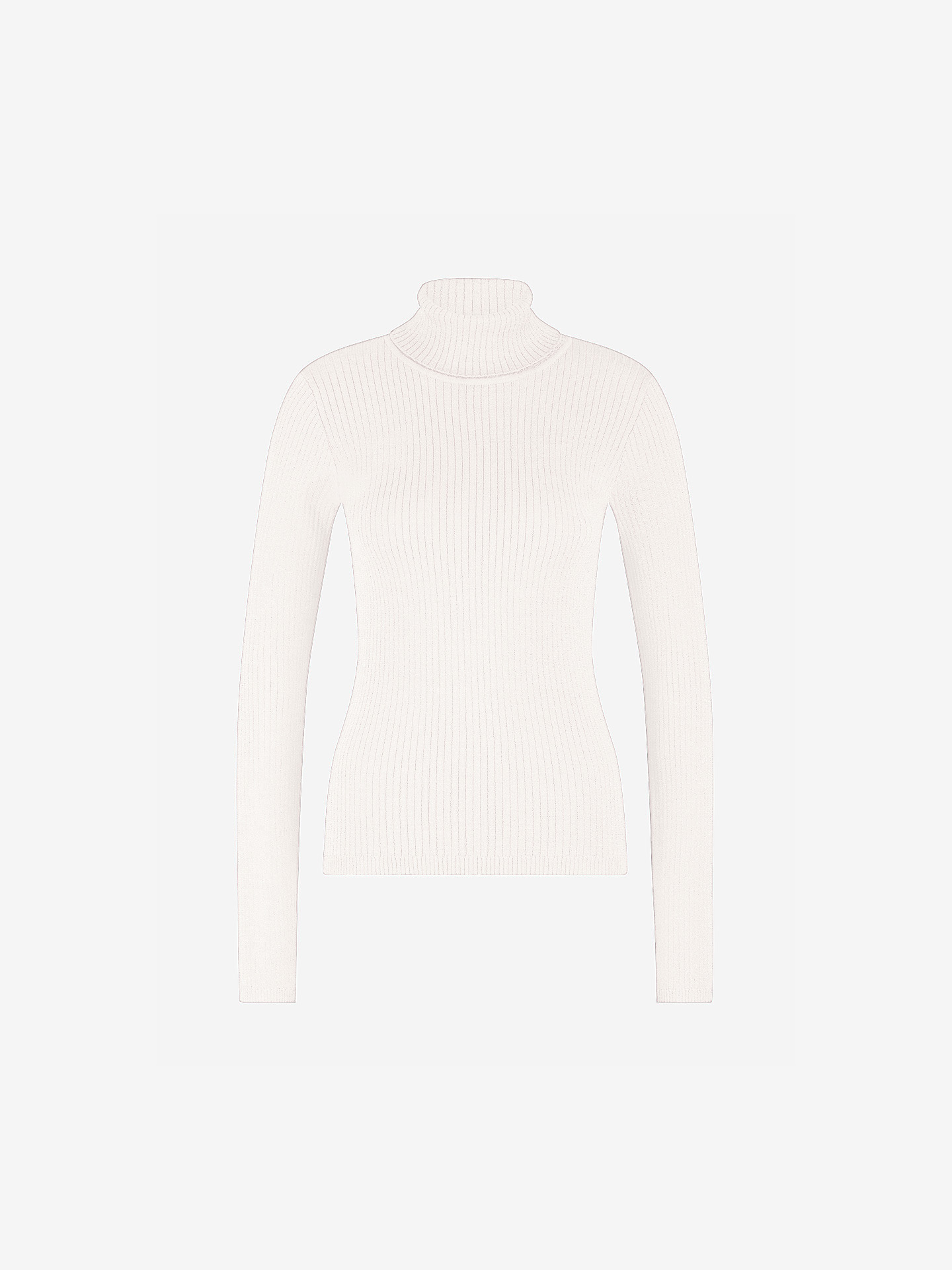 Ribbed top with turtleneck and glitter thread