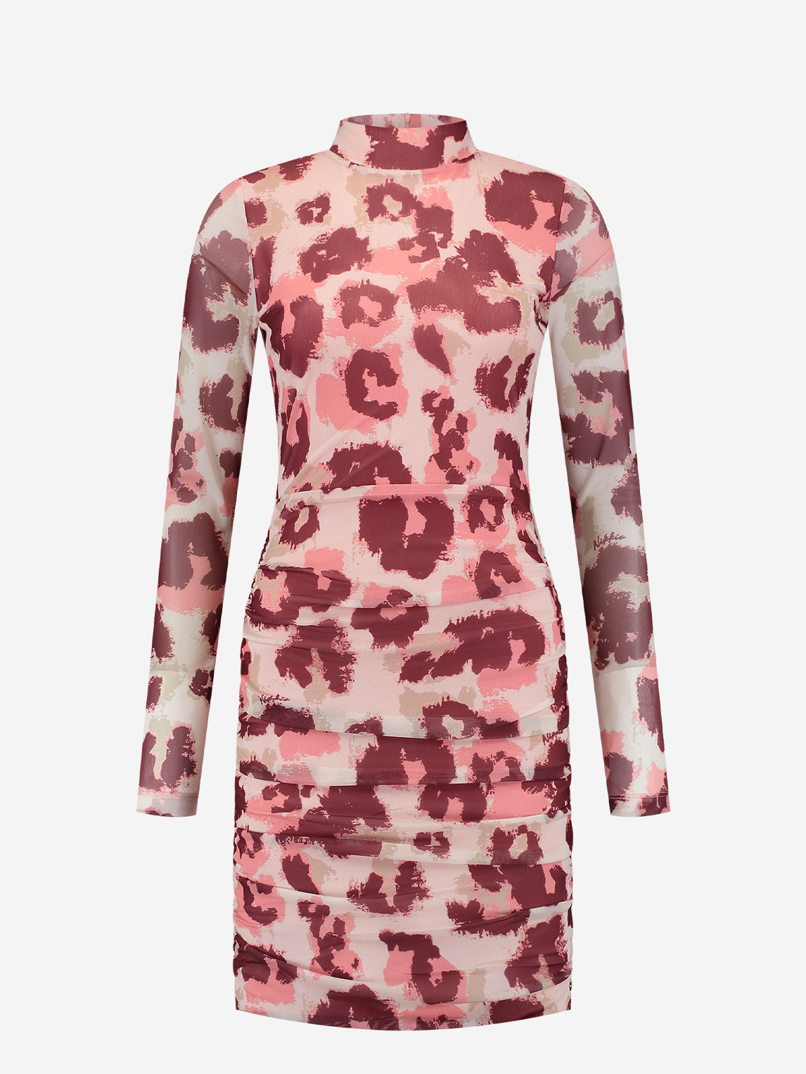 Mesh dress with all over print