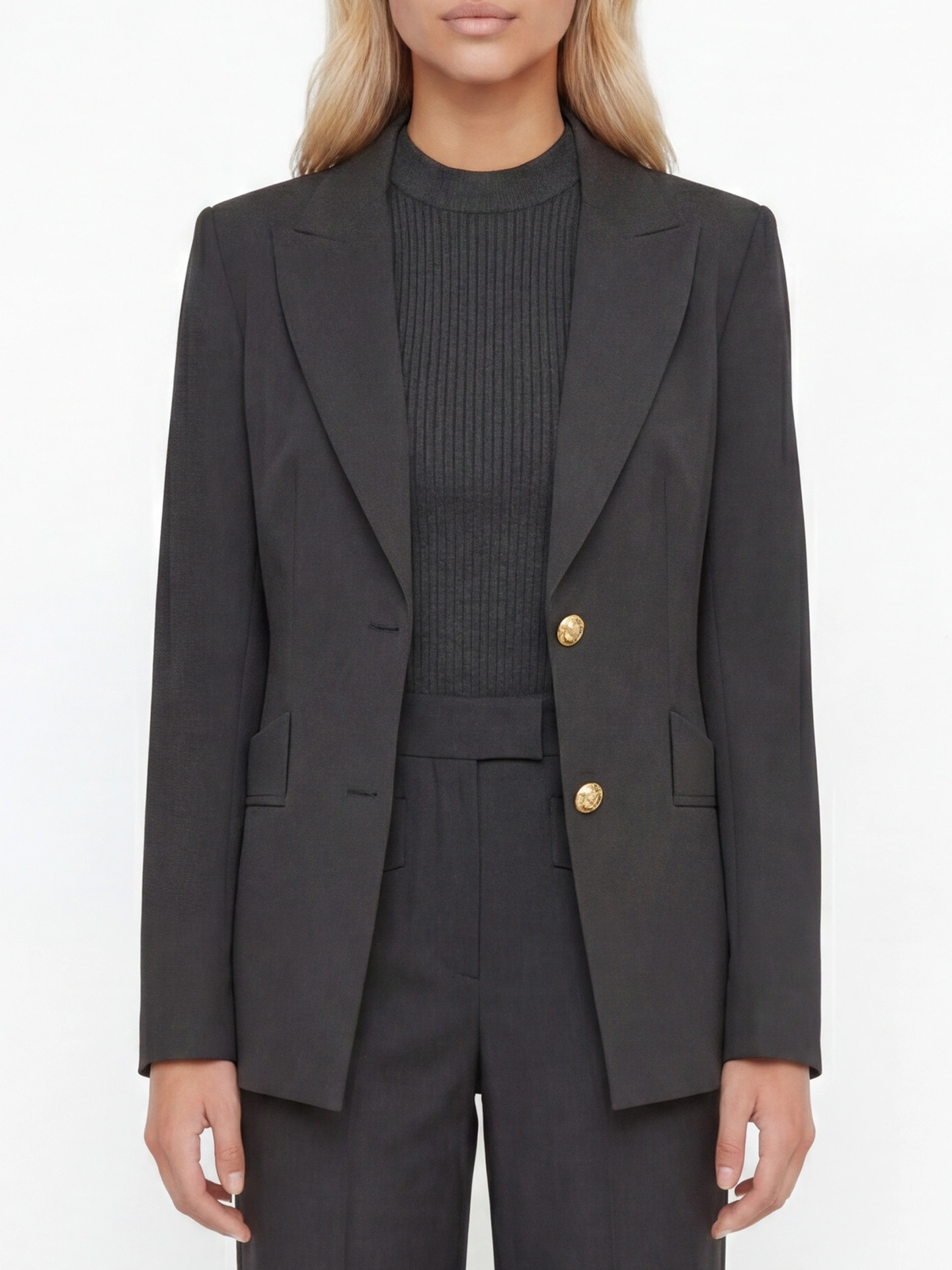 Aansluitende gemêleerde blazer