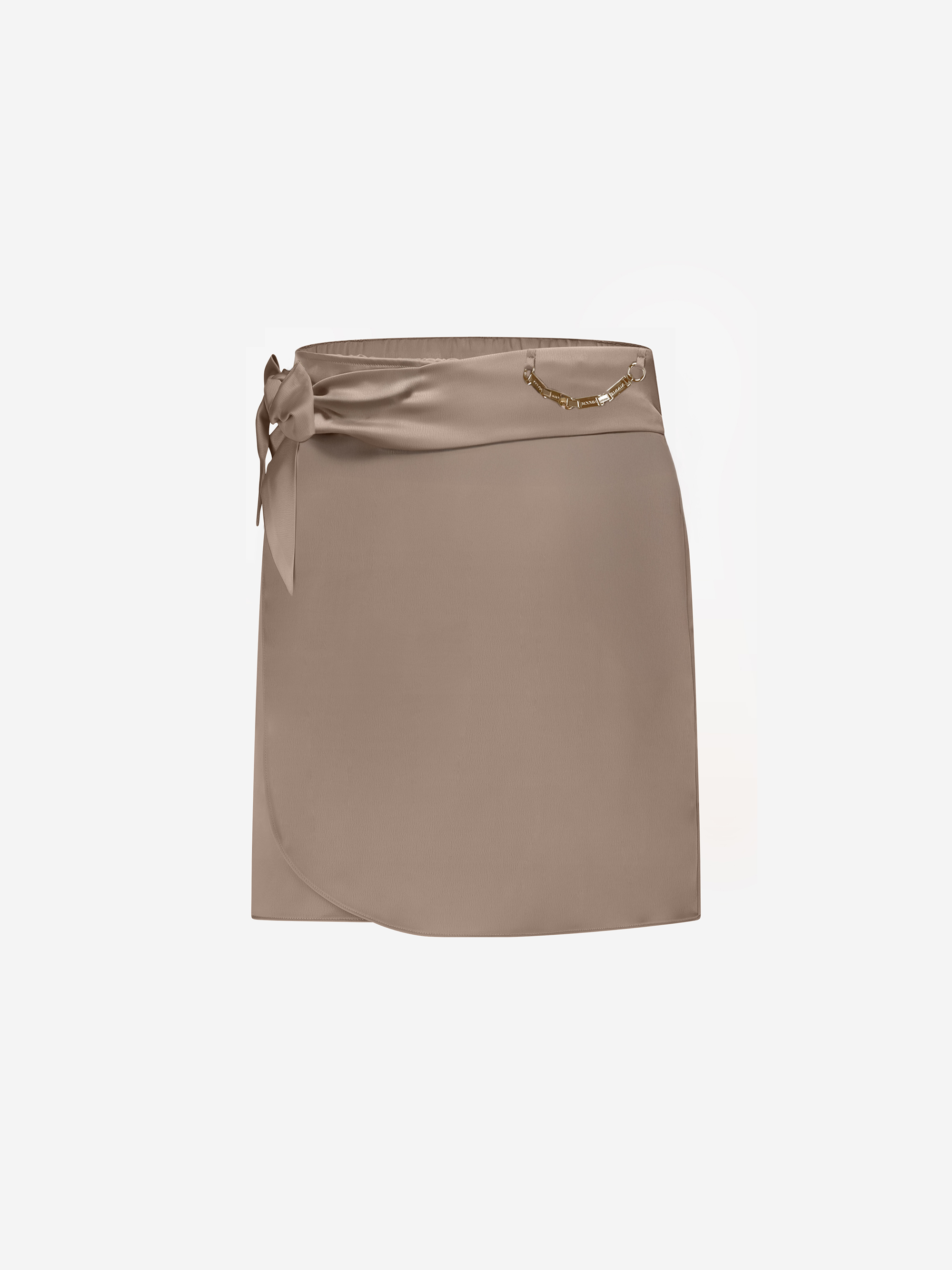 Satin wrap skirt with chain detail Satin wrap skirt with chain detail