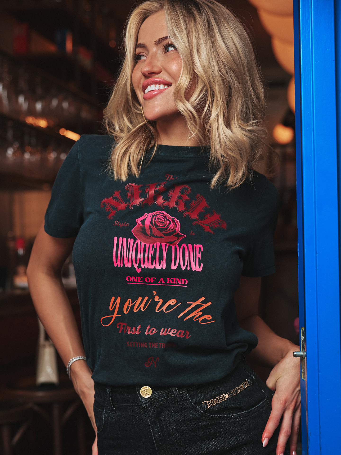 T-shirt with printed design