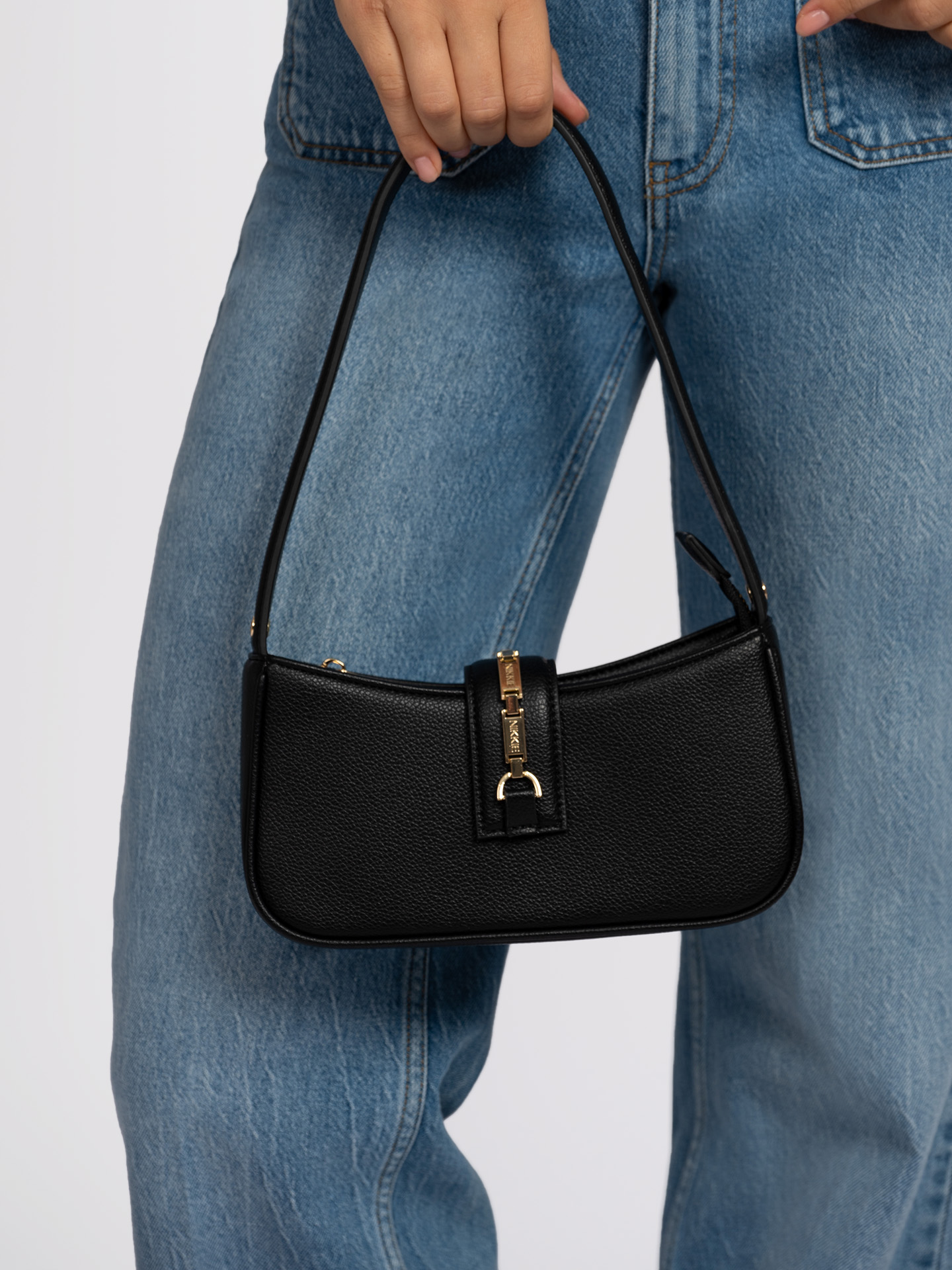 Shoulder bag with flap-over and chain detail