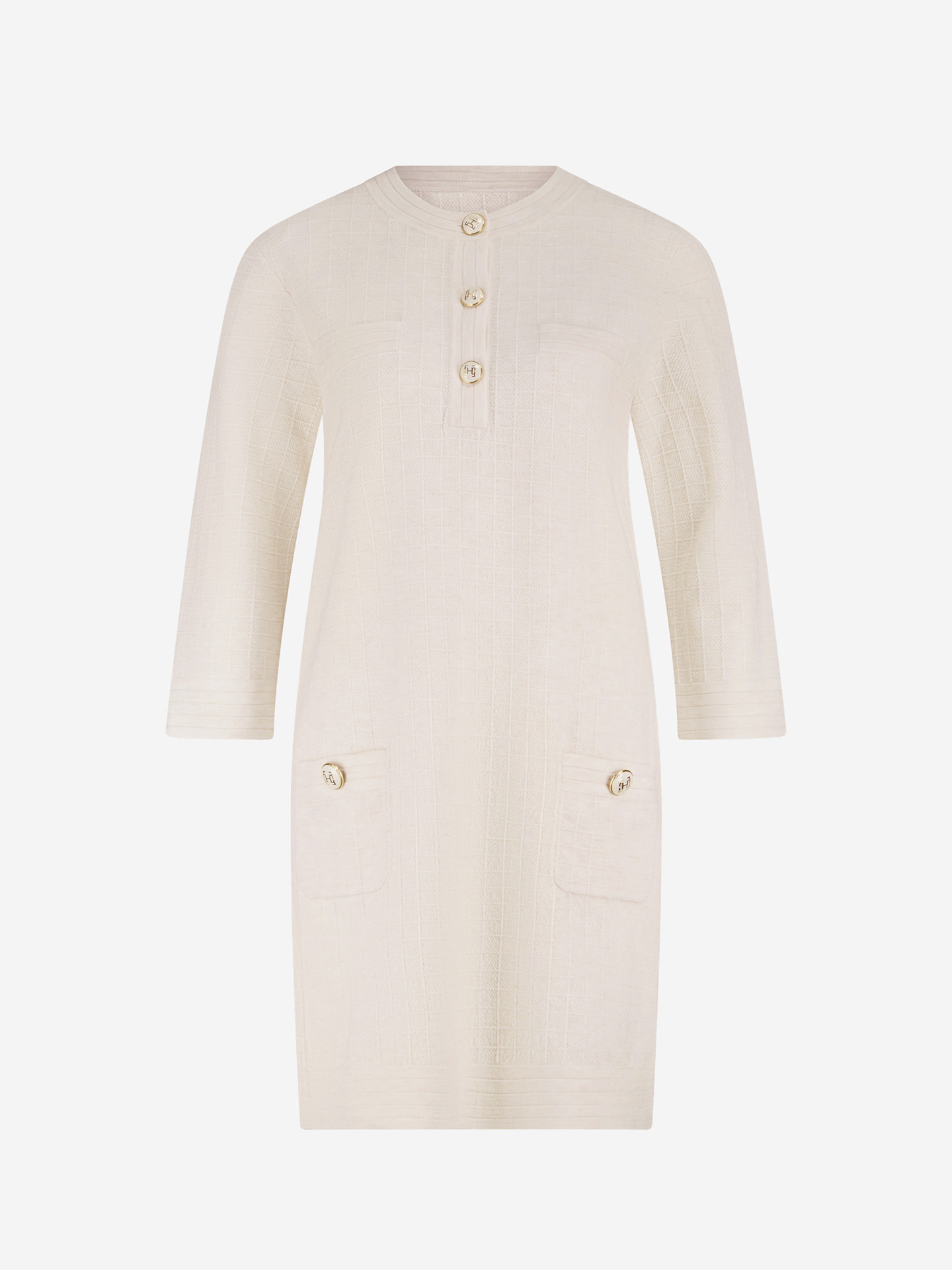 Checked dress with luxurious button details