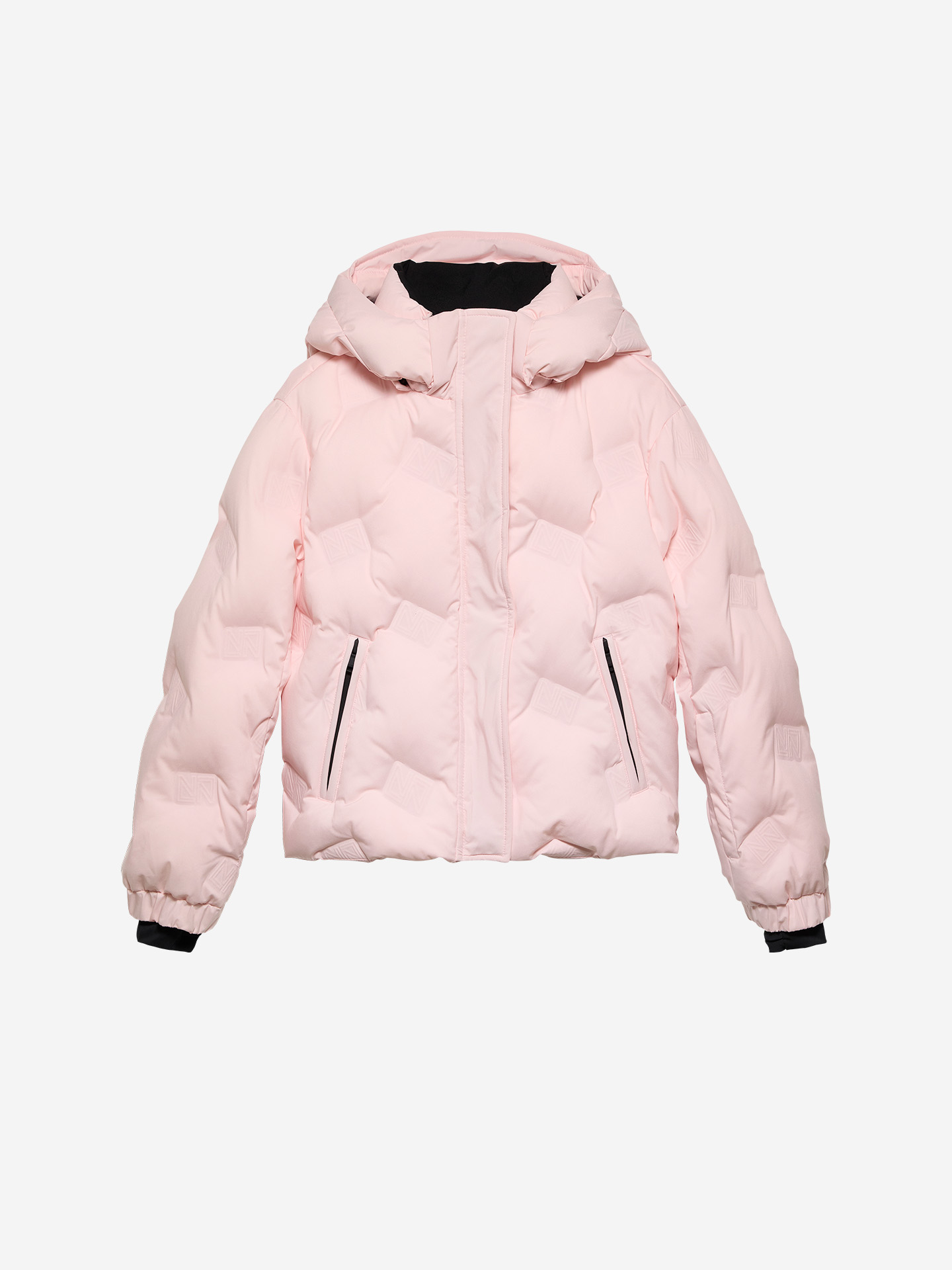 Padded jacket with logo pattern