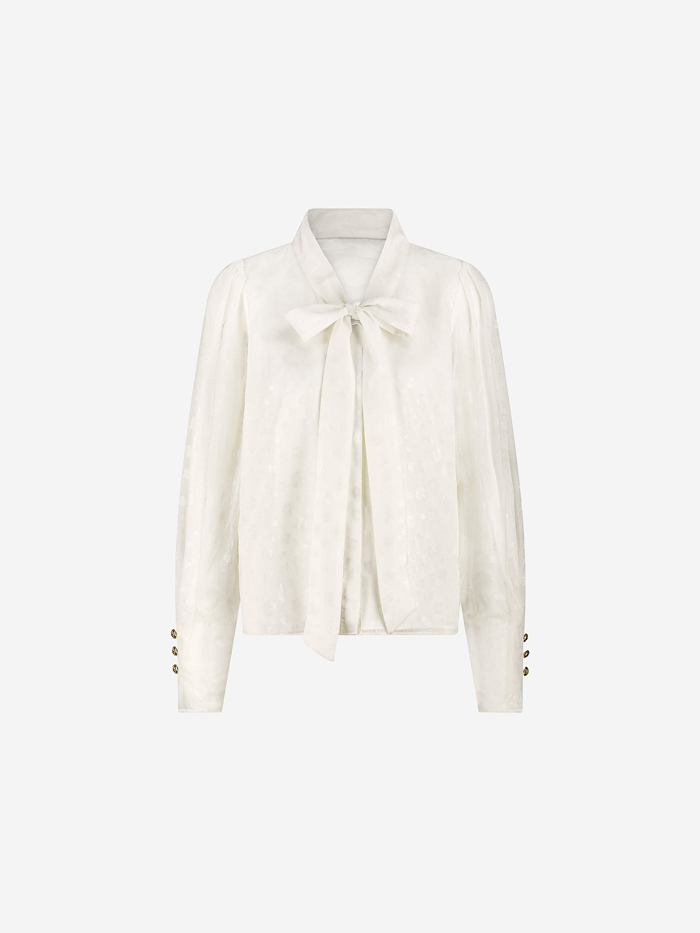 Blouse with tie closure at neck