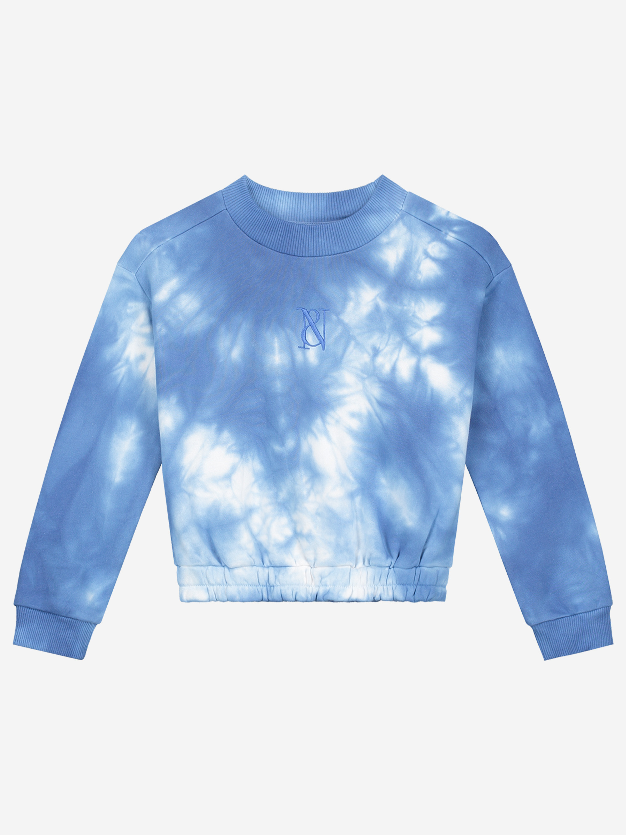Short sweater with tie-dye print