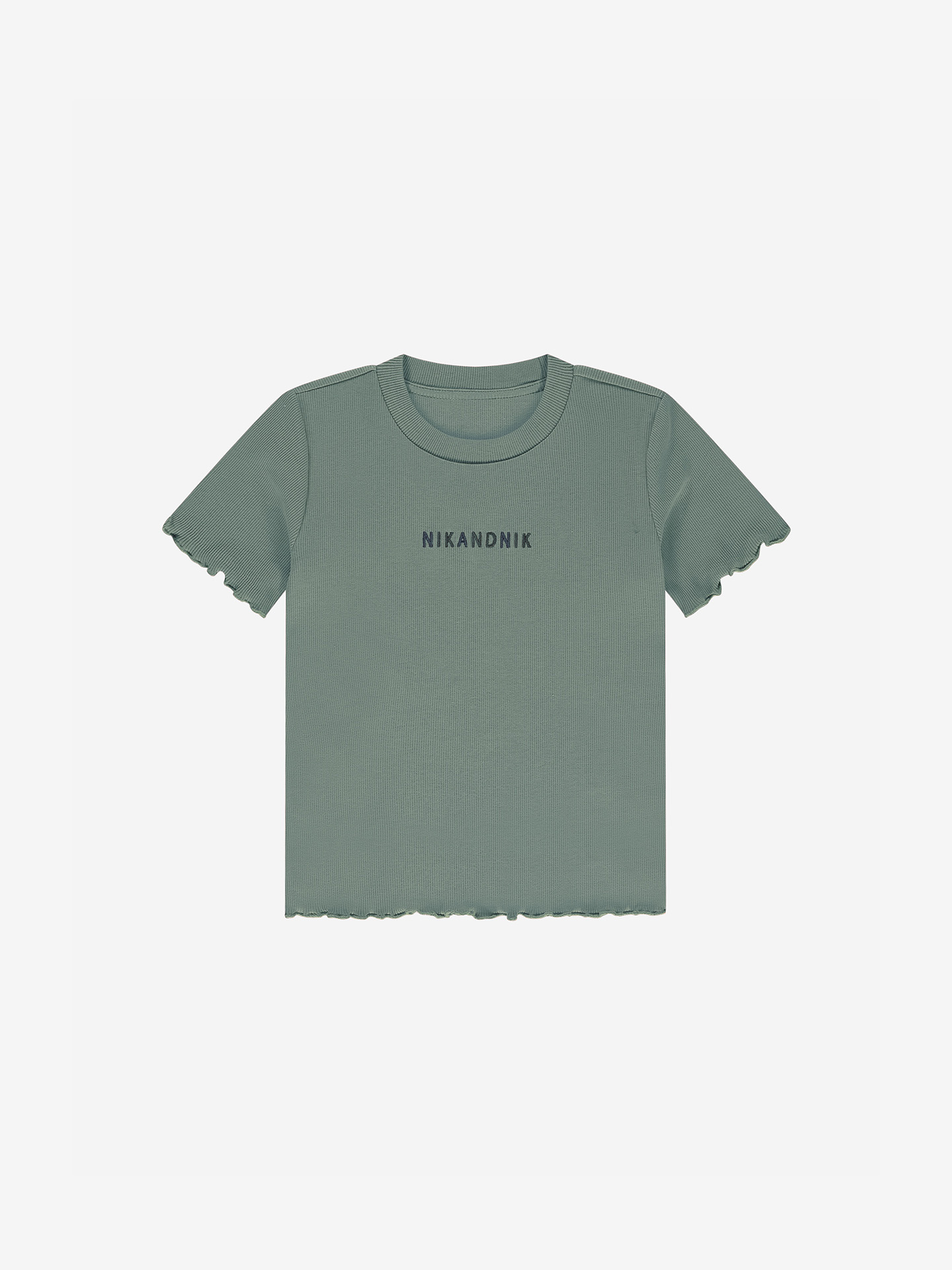 Ribbed T-shirt with a wavy finish