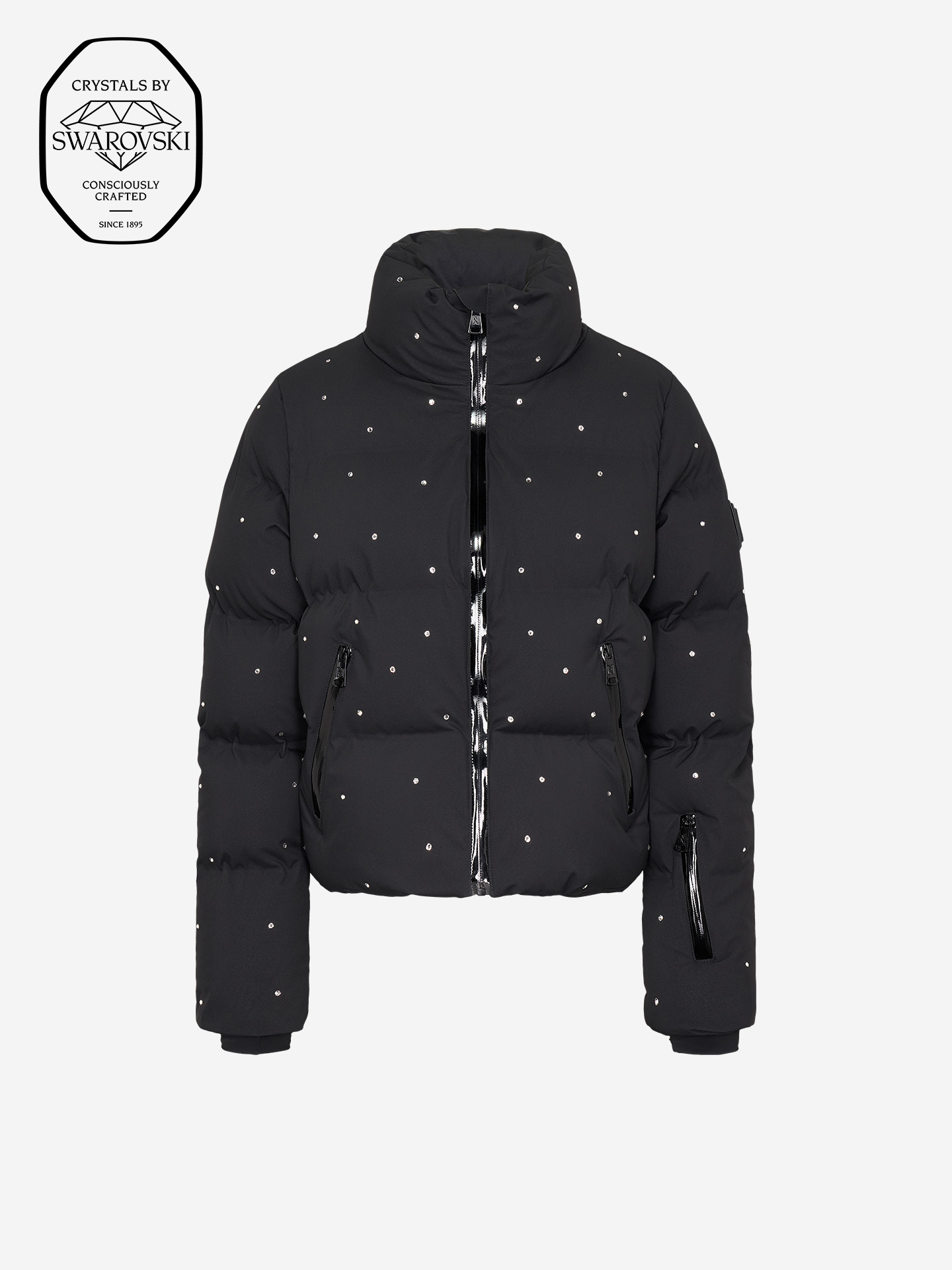 Puffer jacket with Swarovski stones