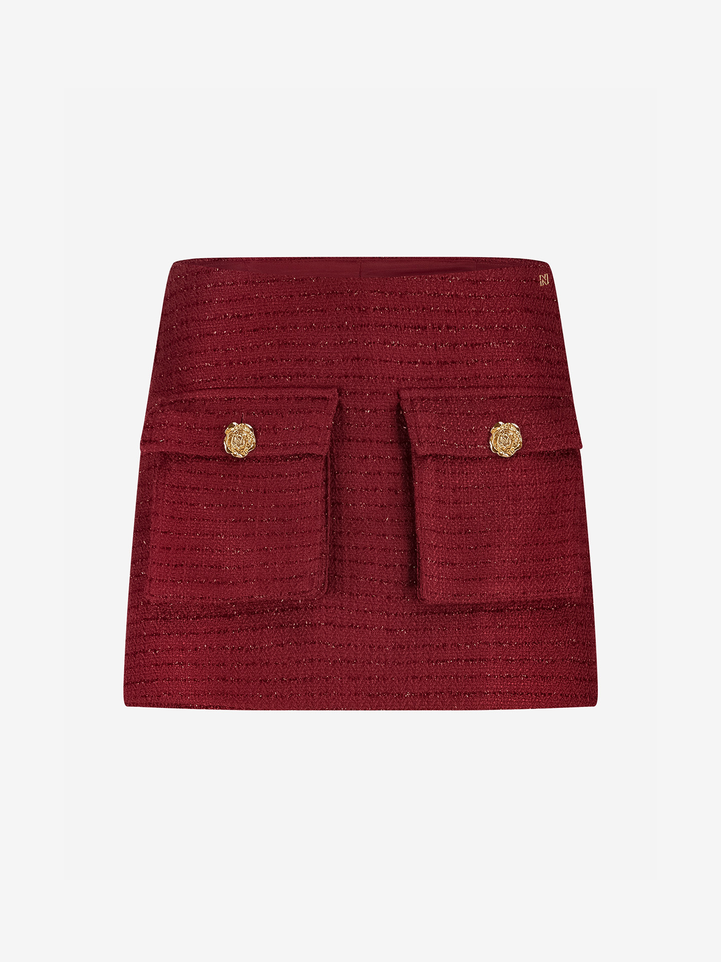 Bouclé skirt with glitter thread