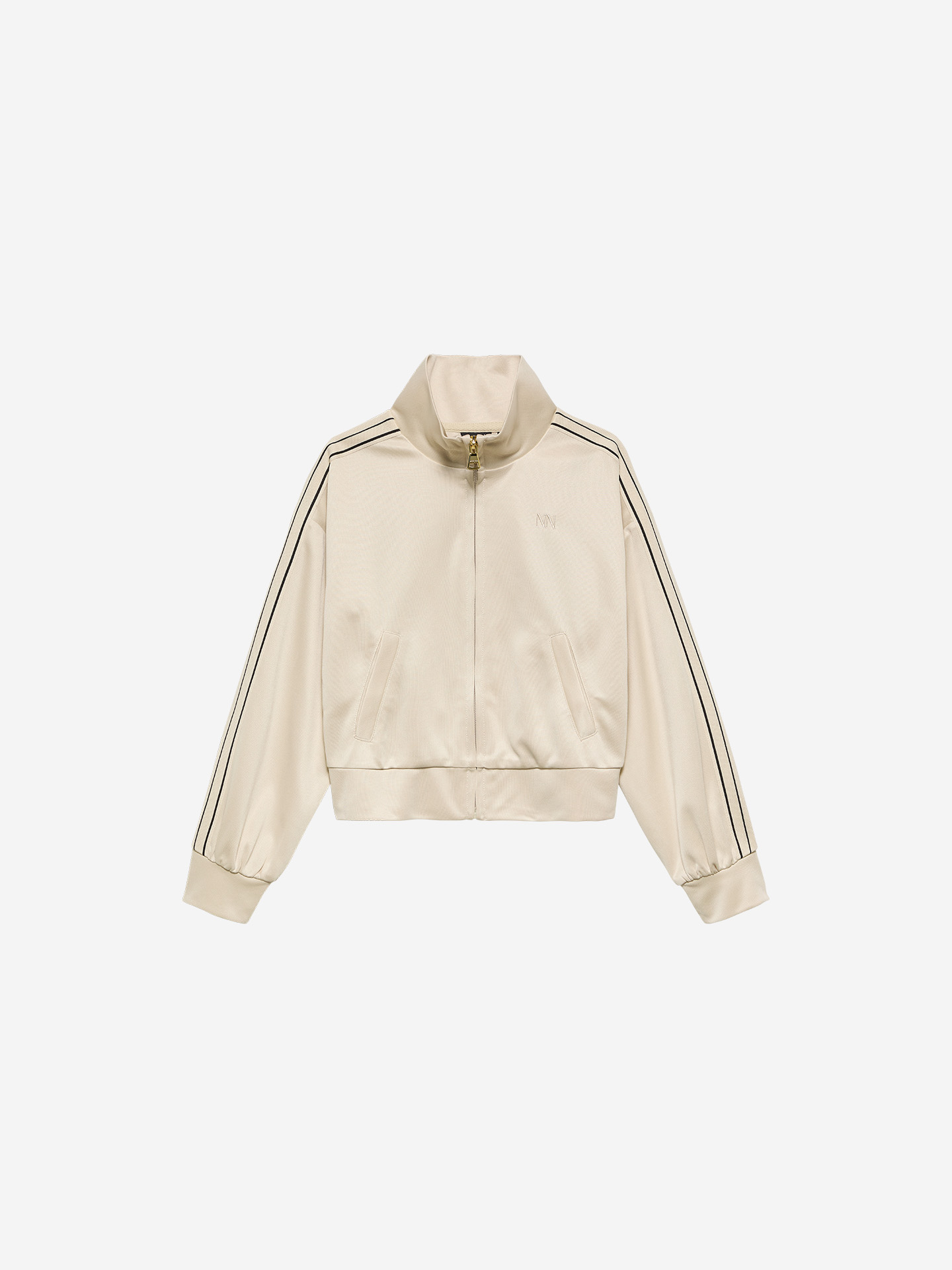 Track jacket with striped piping
