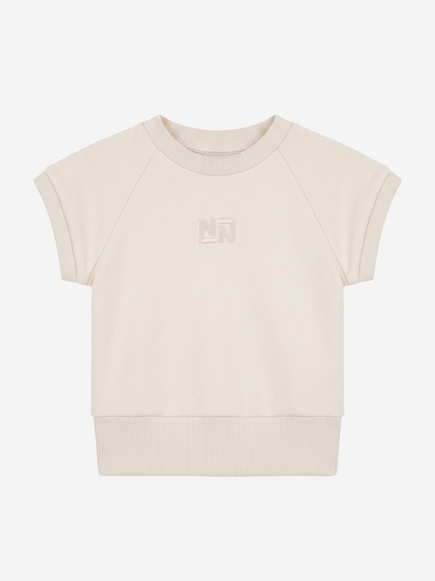 Cropped sweater with short sleeves