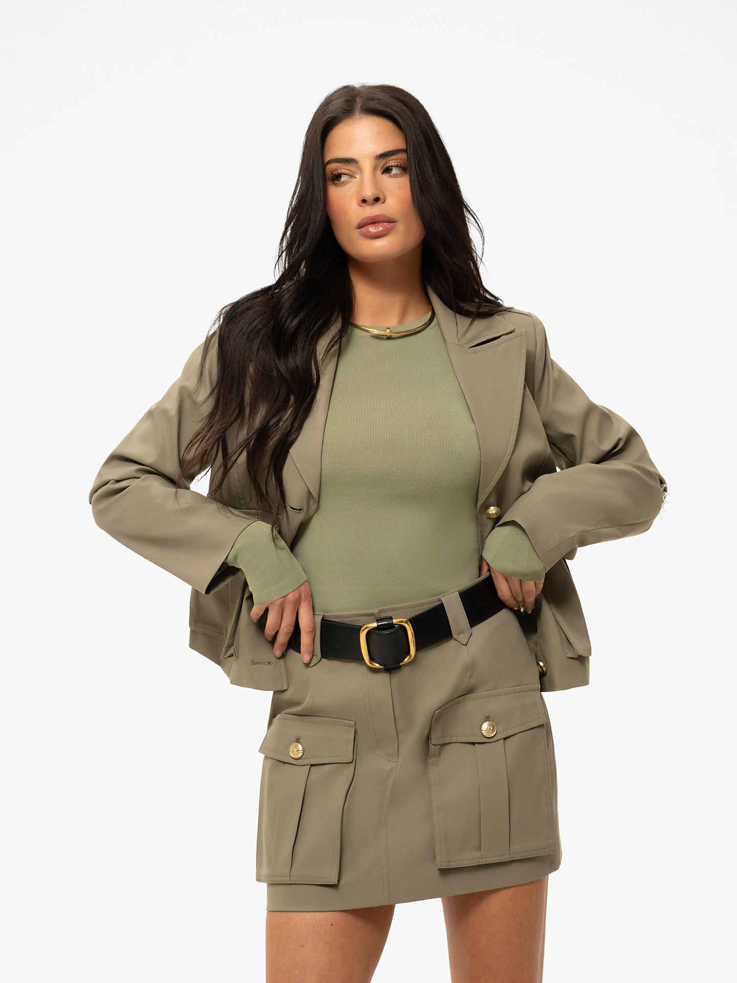 Cargo rok met subtiele glitters