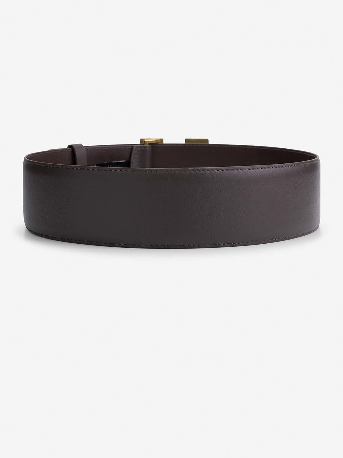 Leren taille riem met logo gesp 