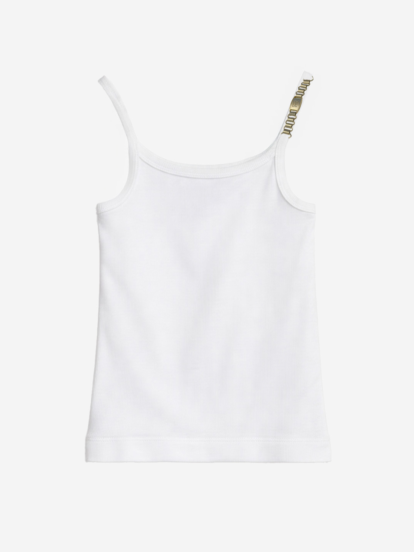 Geribde top met ketting detail