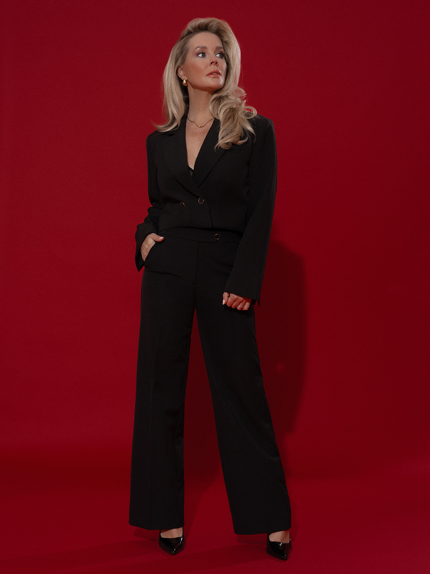 Trousers with rhinestones