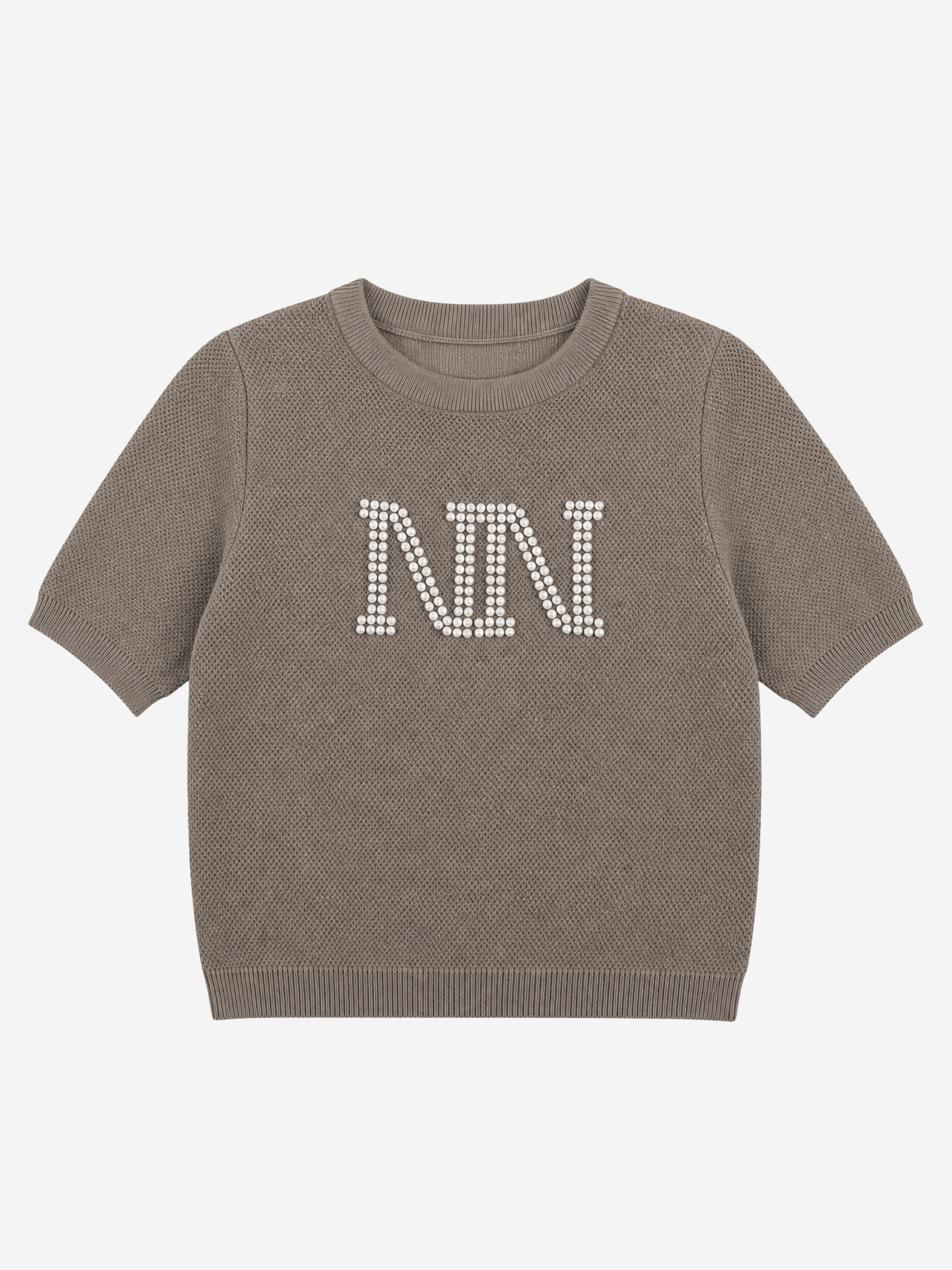 Gebreide top met NN parel logo