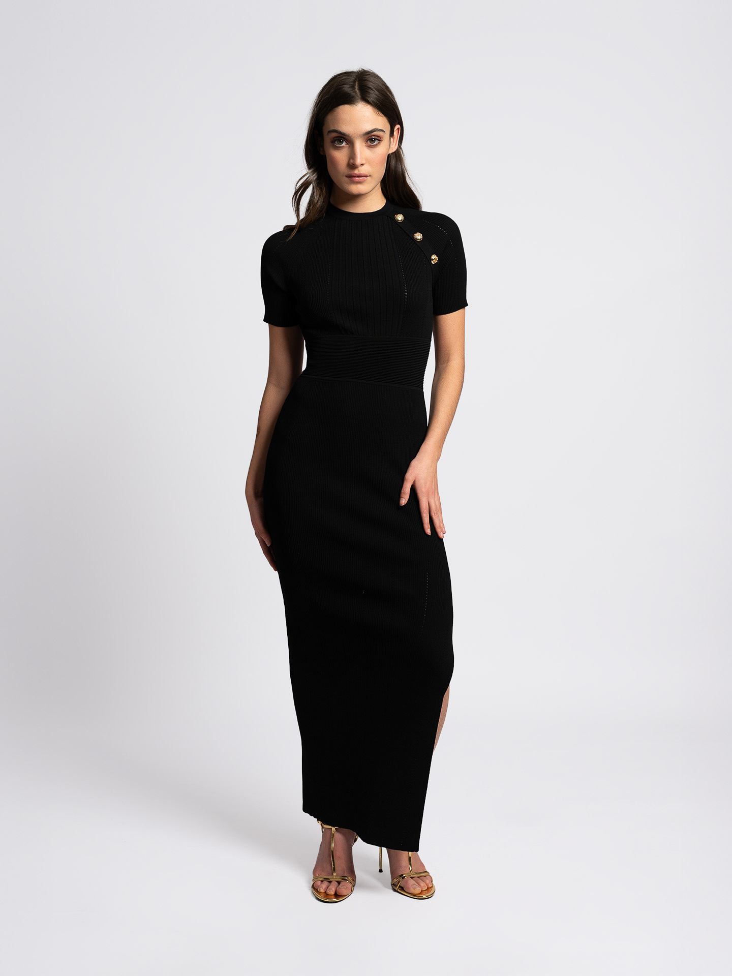Maxi dress with button details