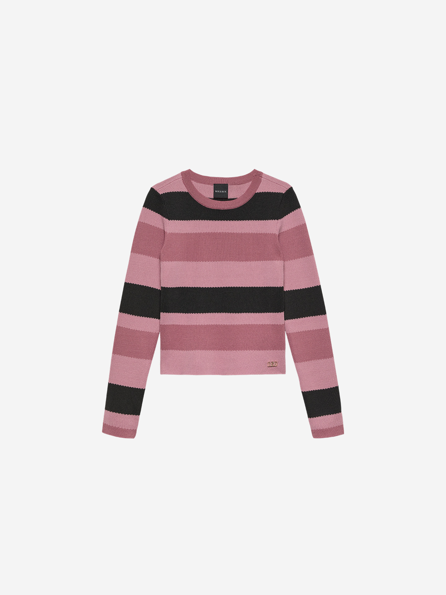 Knitted sweater with stripes