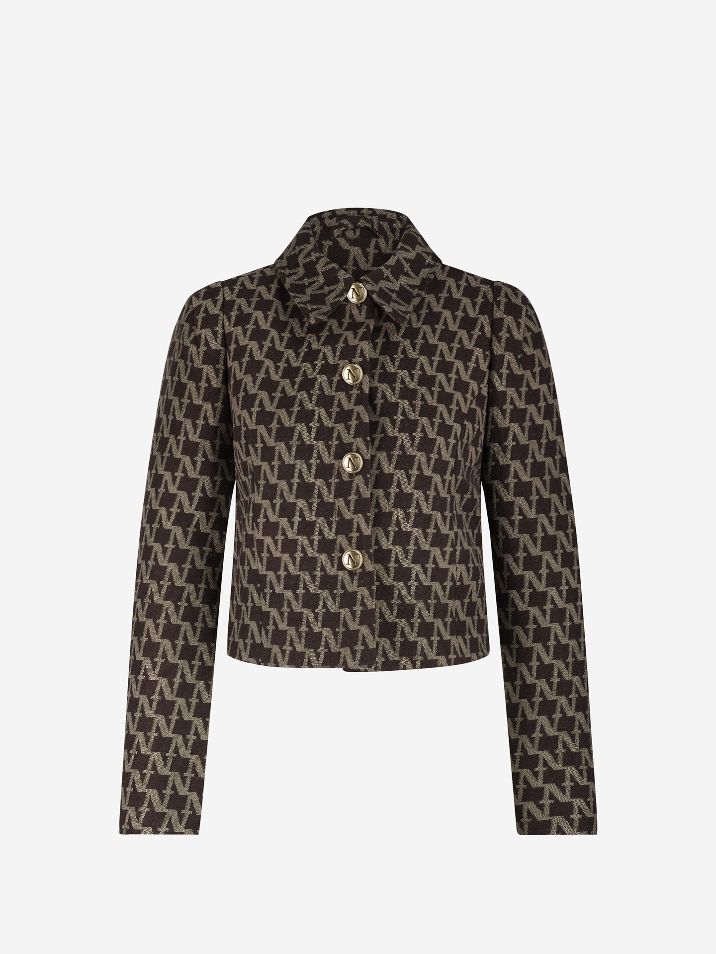 Short jacket with logo pattern