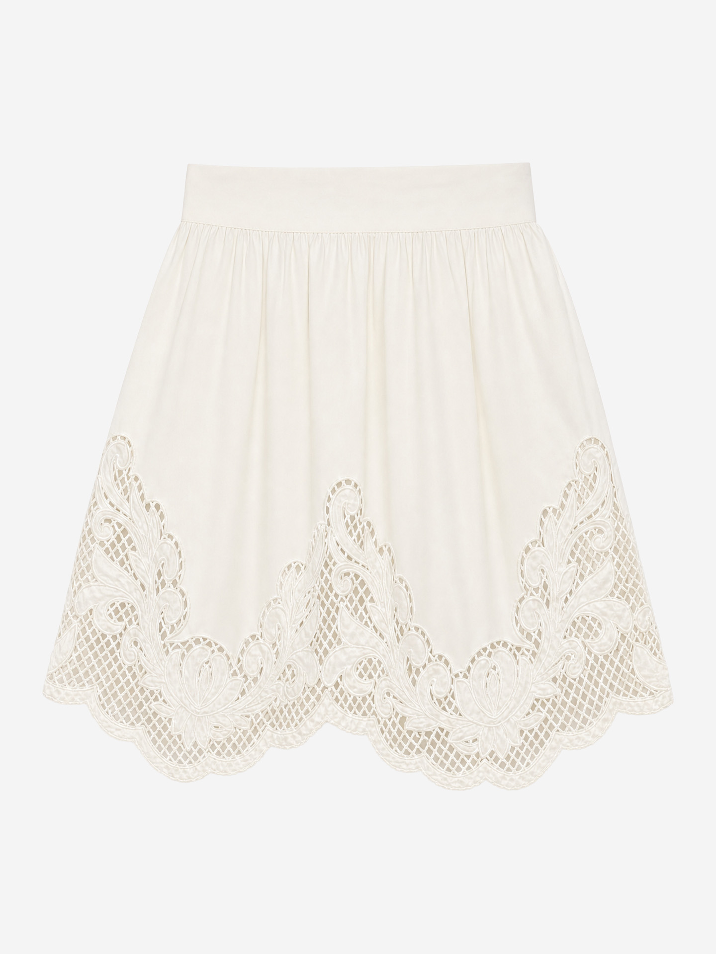 A-line skirt with broderie anglaise