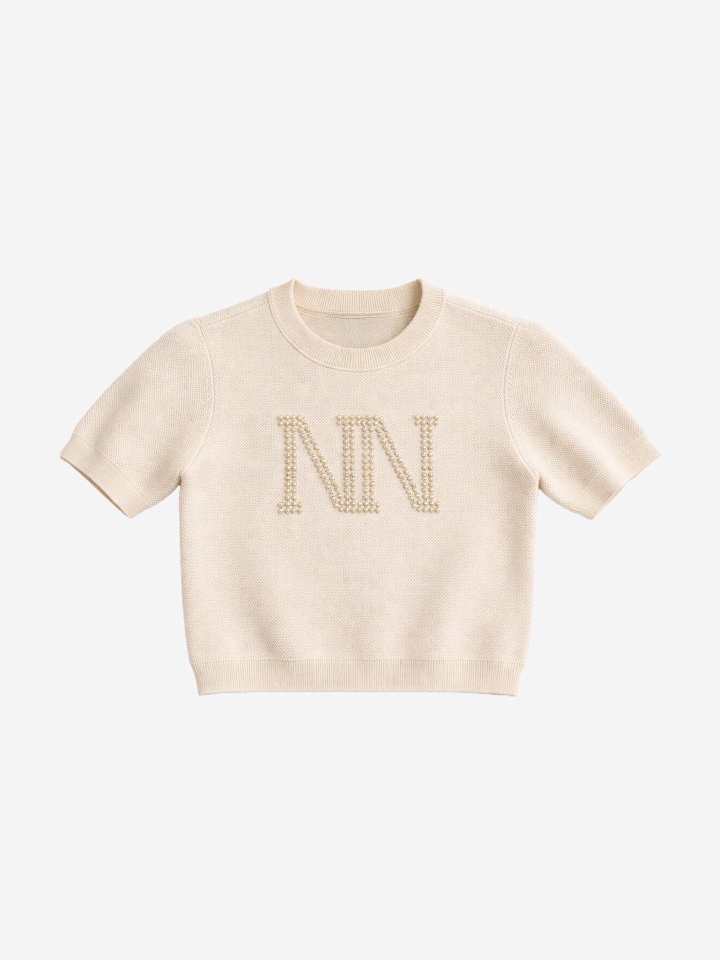 Gebreide top met NN parel logo