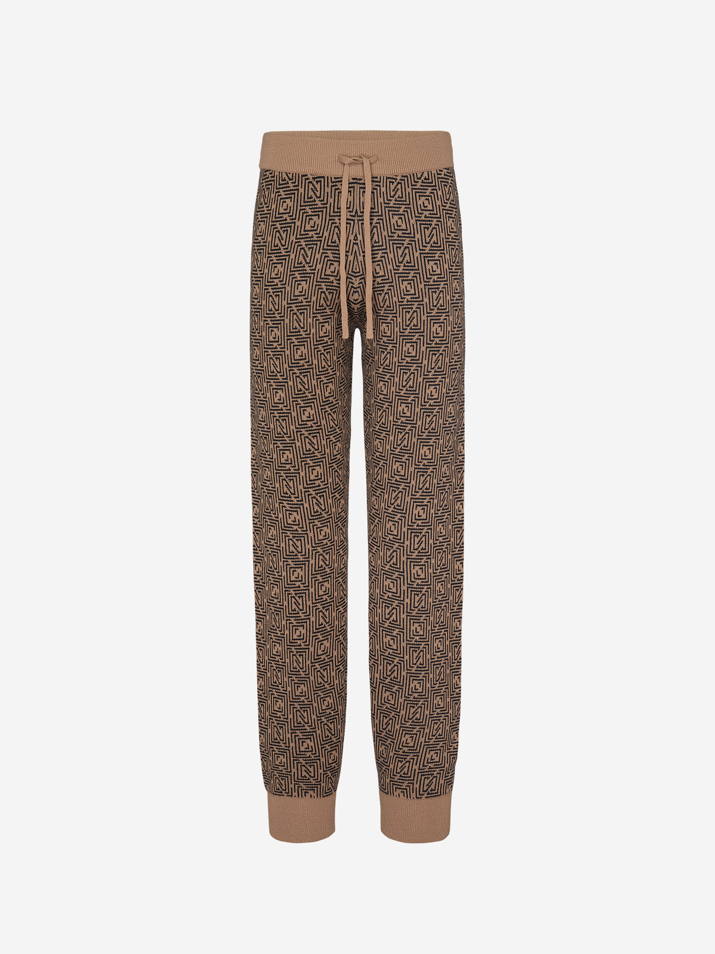 Knitted trousers with logo pattern