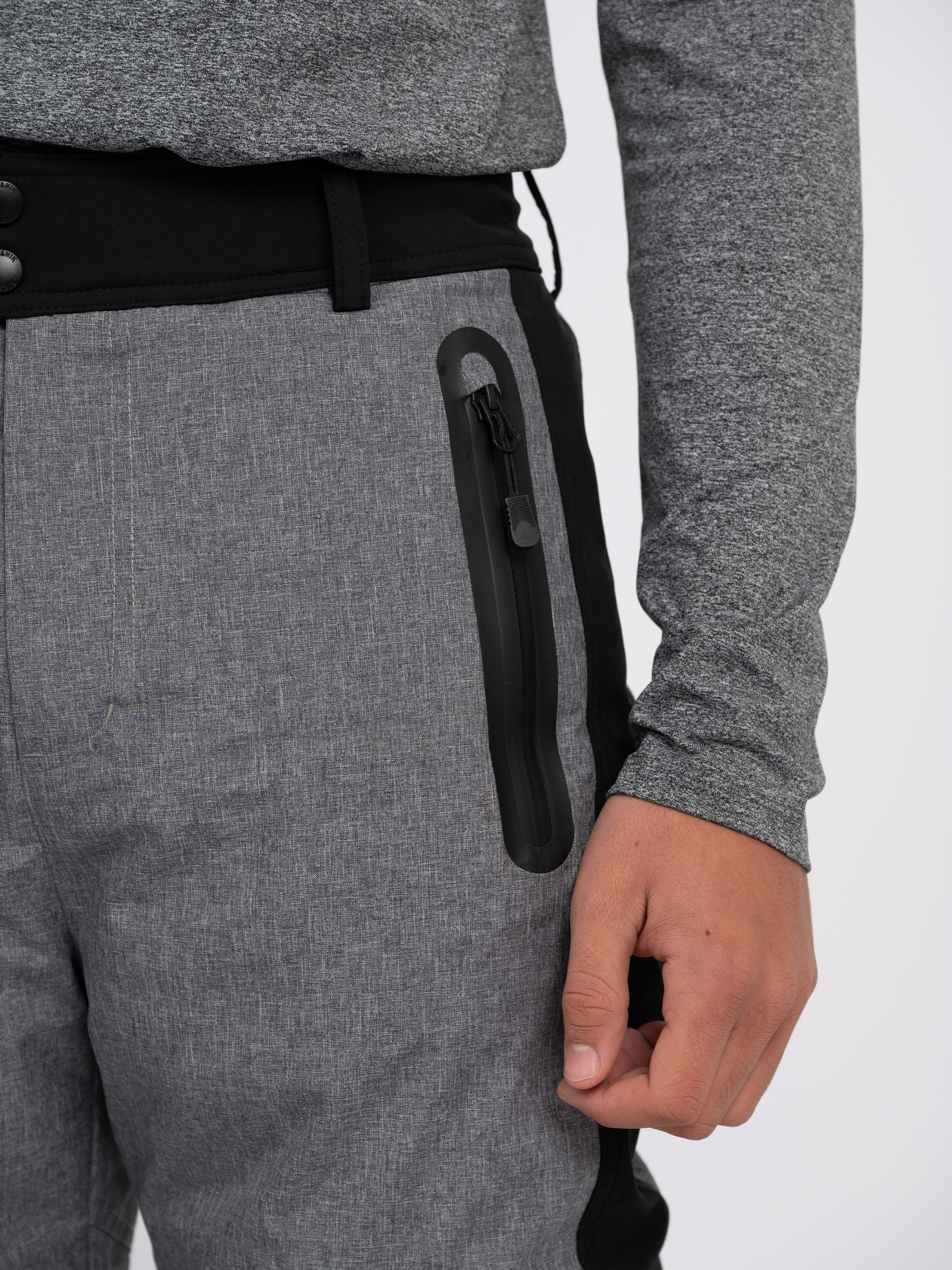 Melange ski pants with adjustable waist