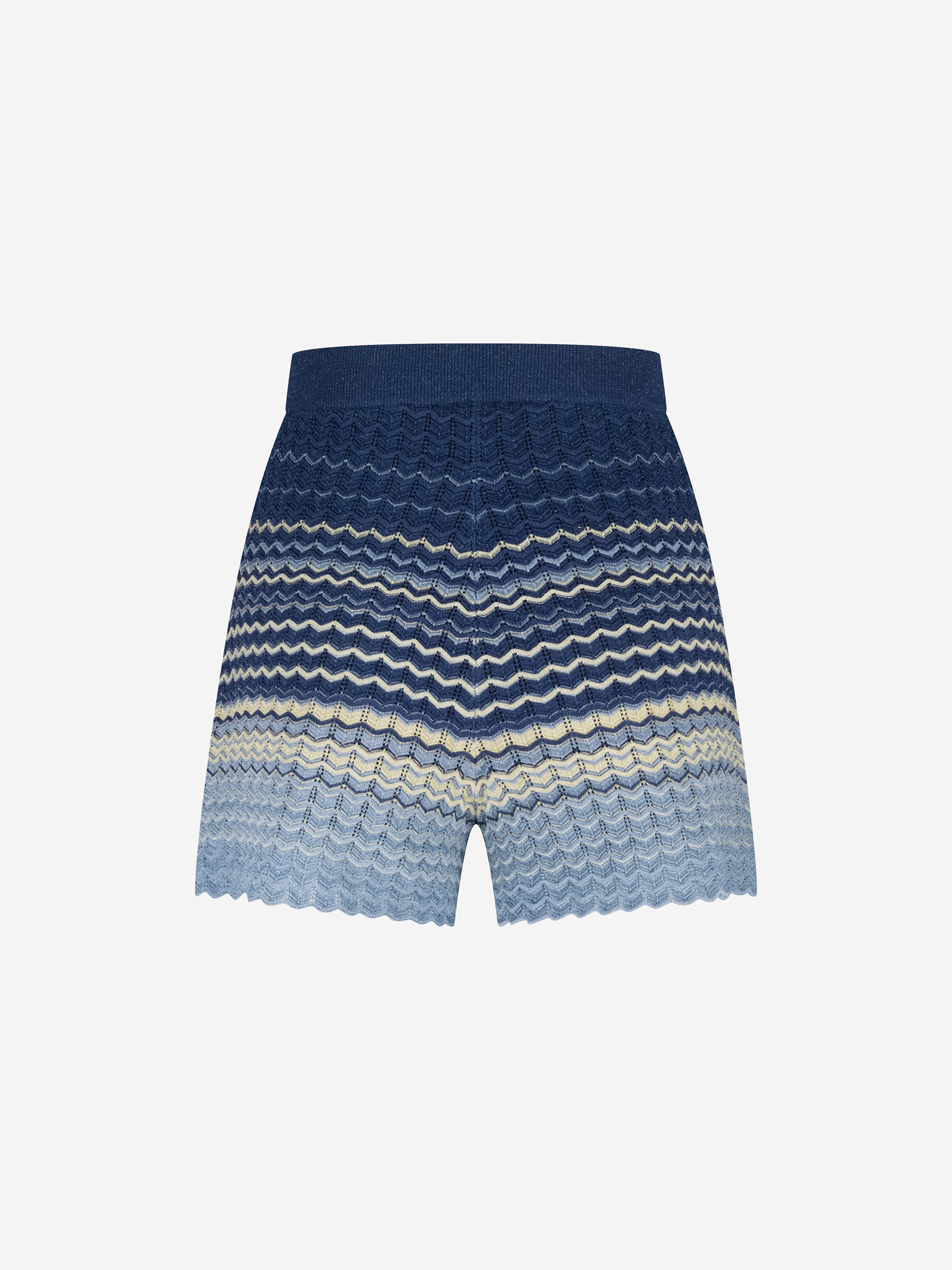 Ajour knitted shorts with glitter thread