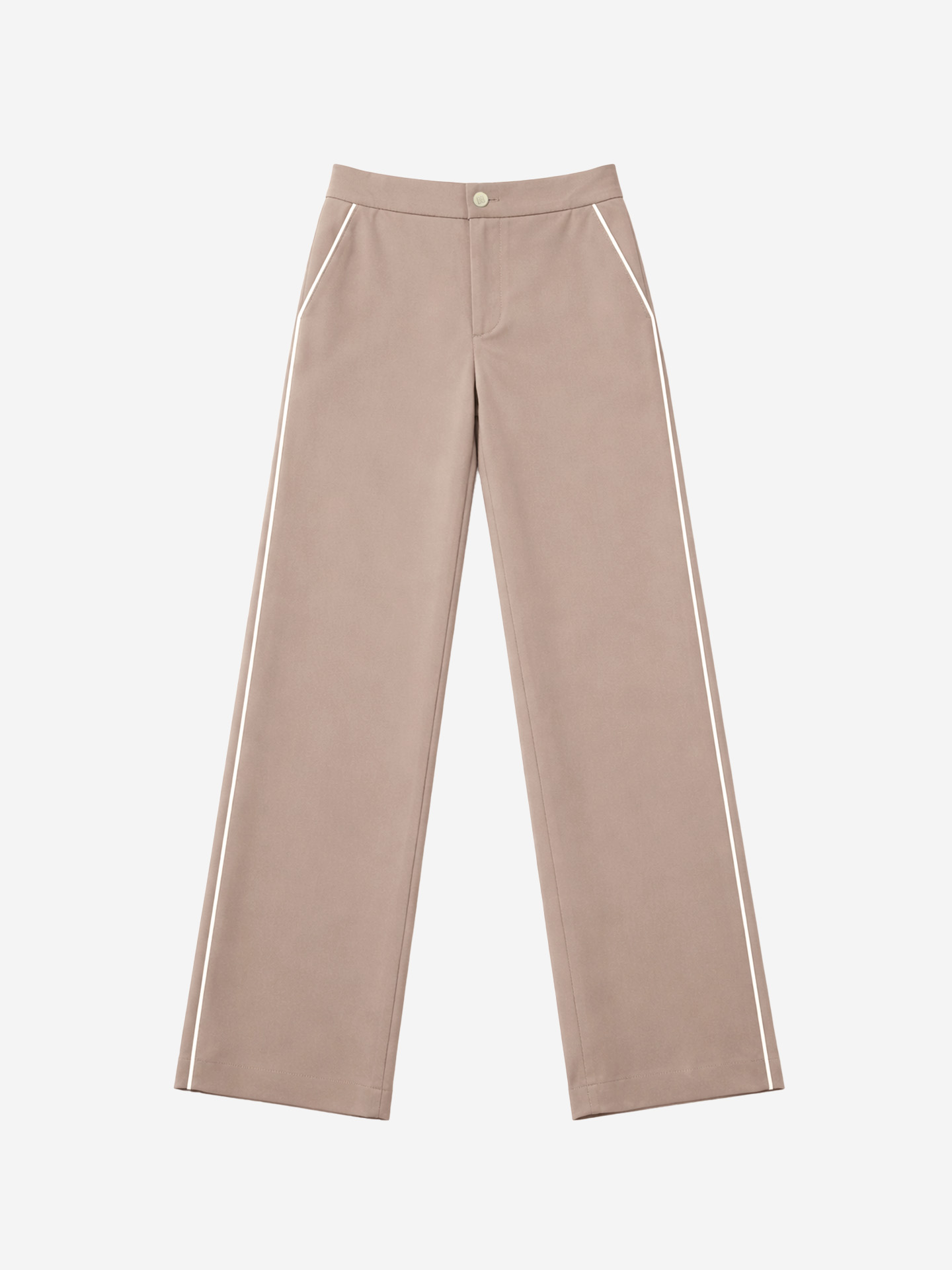 Trousers with white piping