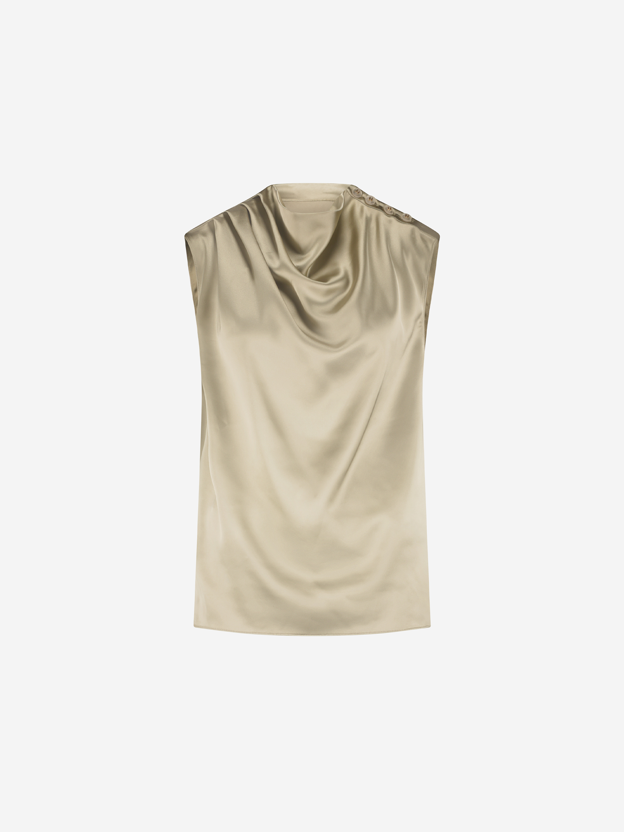 Satin top with a waterfall neckline