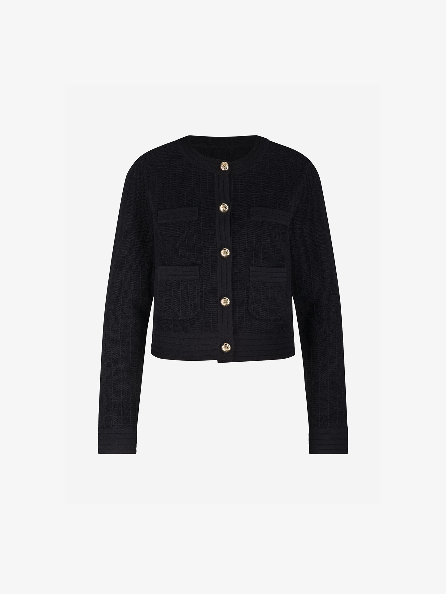 Knitted cardigan with diamond pattern