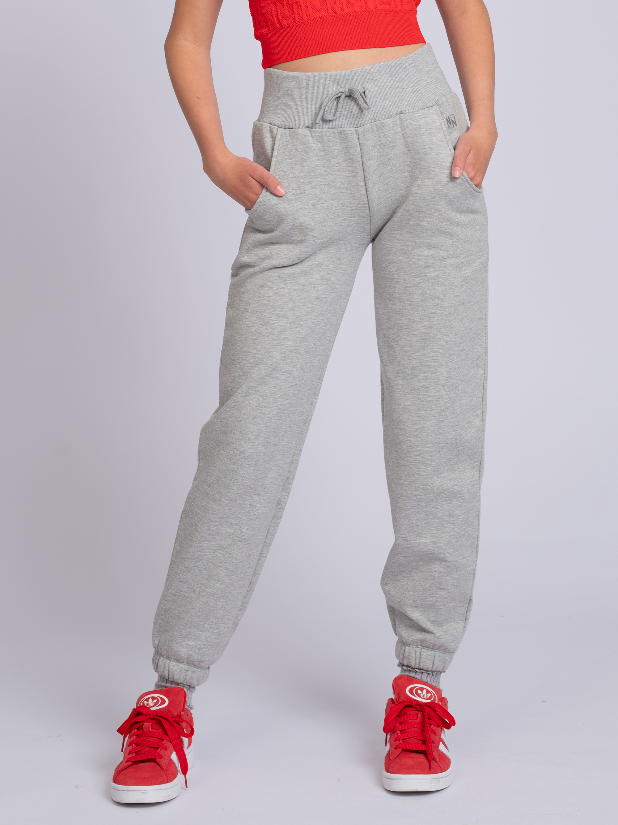 Joggingbroek met elastische tailleband en trekkoord