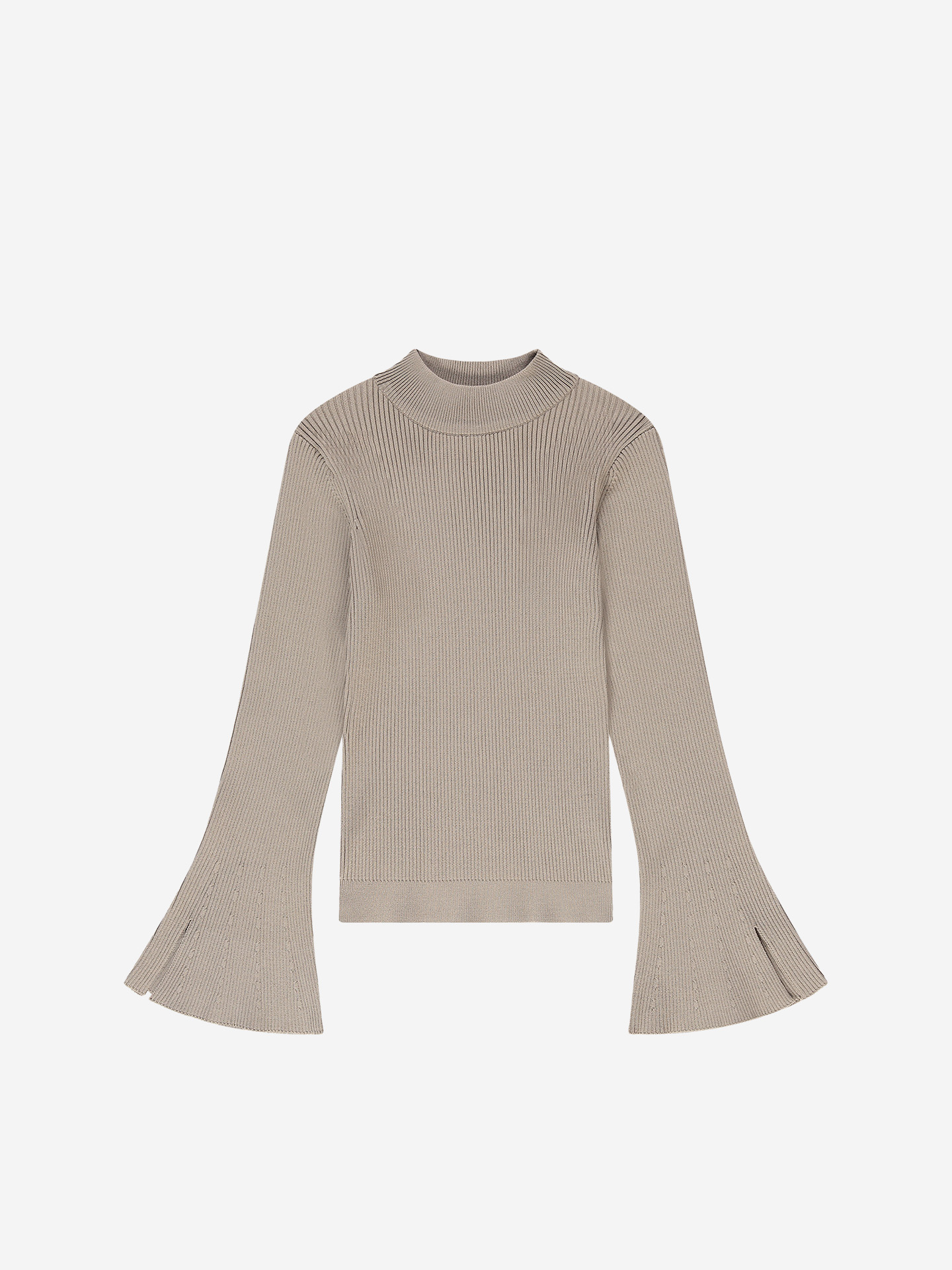 Ribbed top with flared sleeves