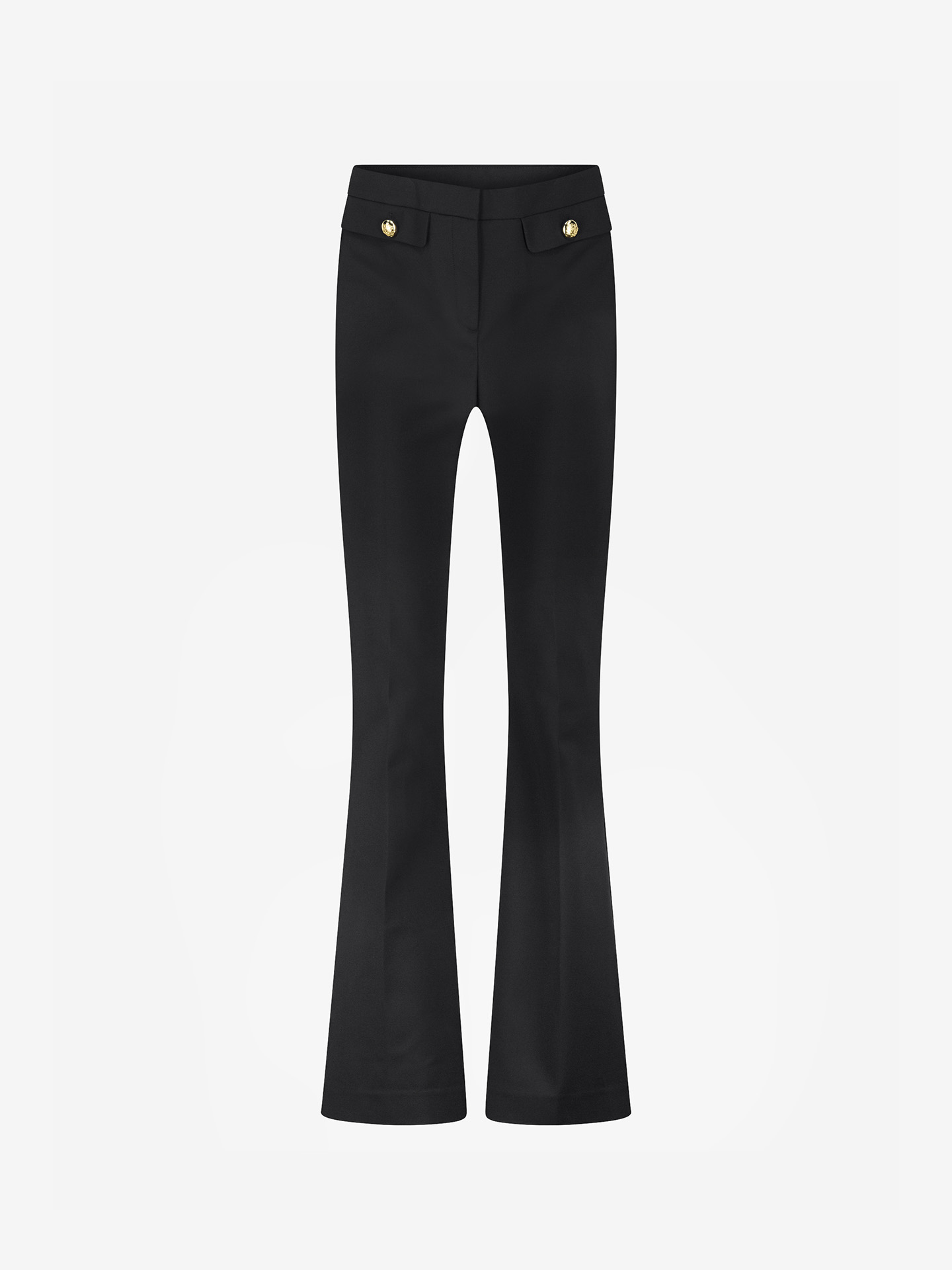 Flared trousers with button details